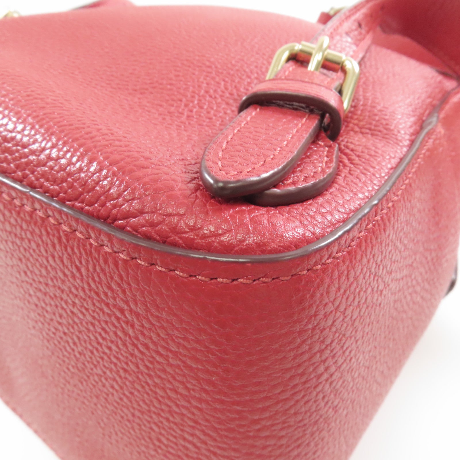 COACH 牛皮皮革Backpack金扣背包紅色