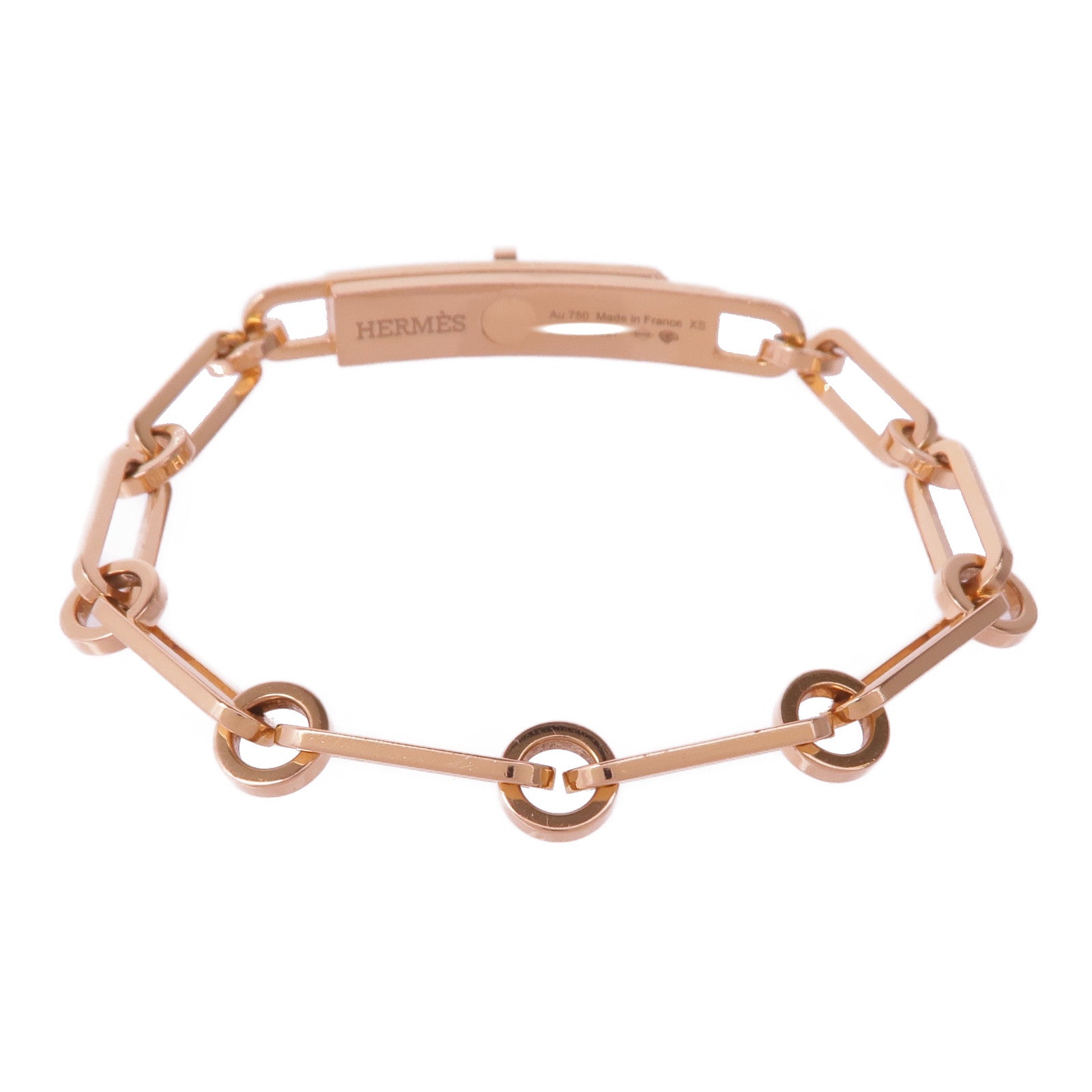 HERMES 18K玫瑰金Kelly Chaine Diamond Bracelet鑽石手鏈