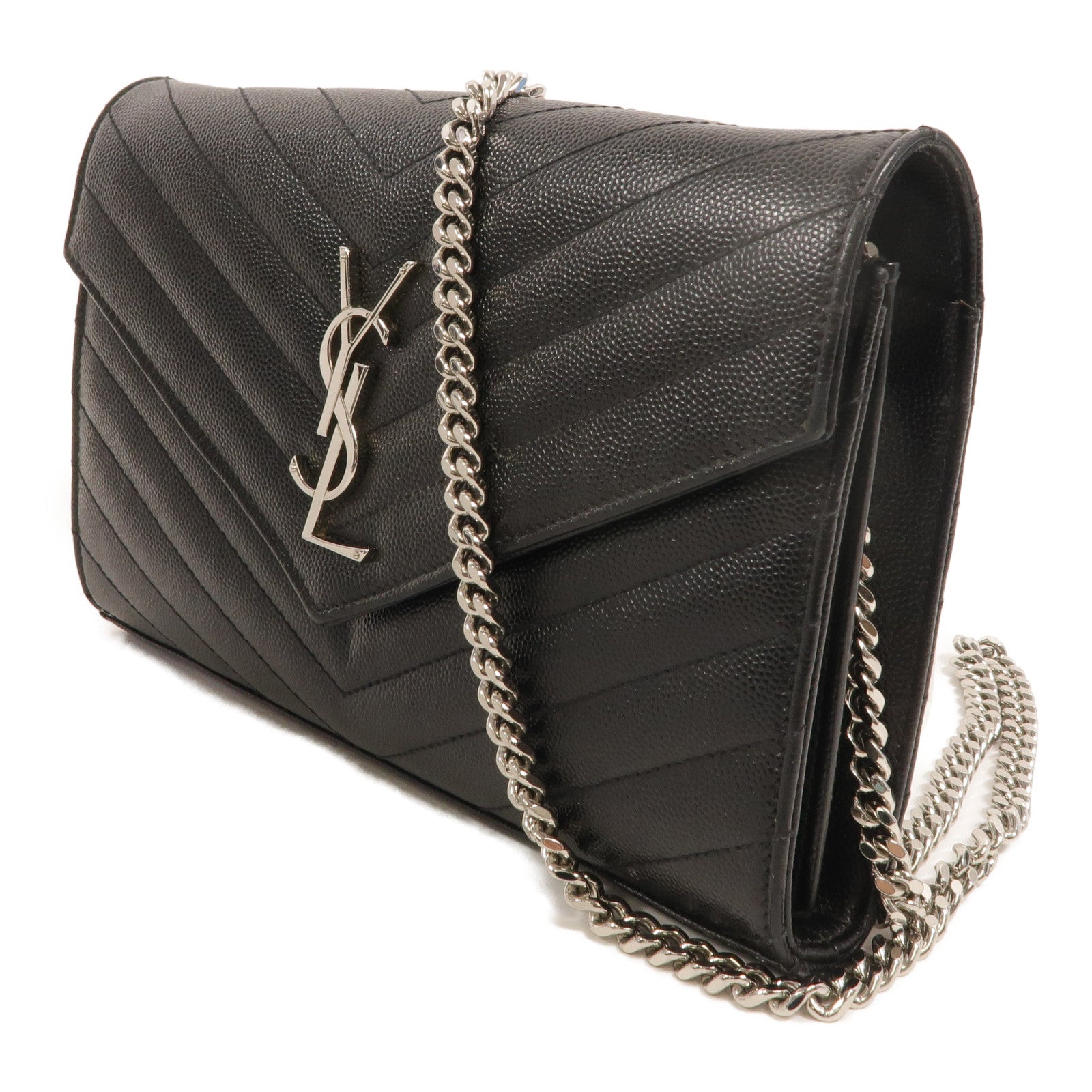 SAINT LAURENT 牛皮皮革Cassandre Chain Wallet鏈帶肩背袋