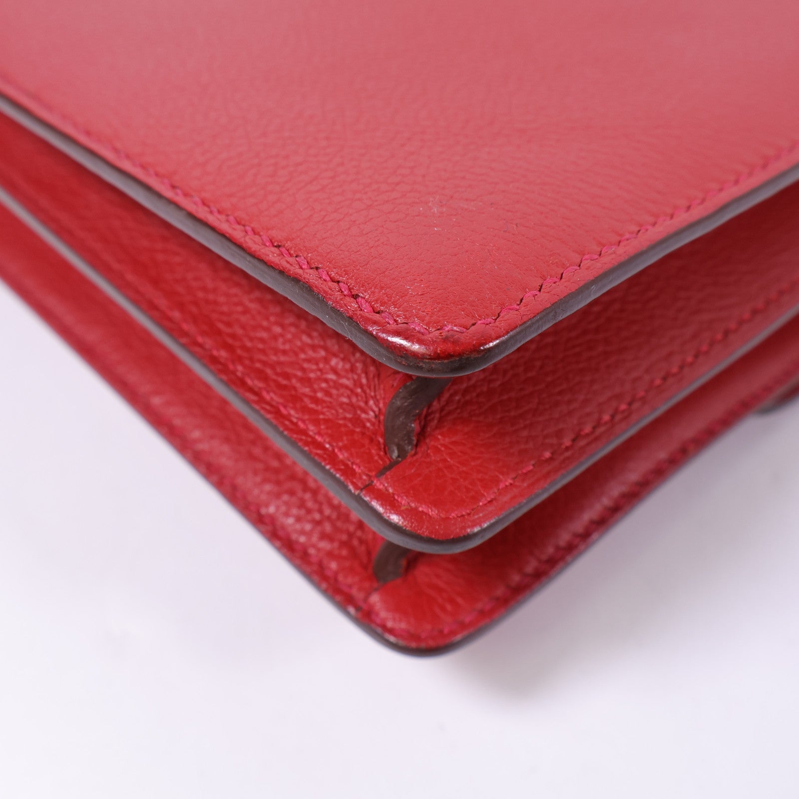 HERMES Evercolor皮革Mini Roulis銀扣肩背袋