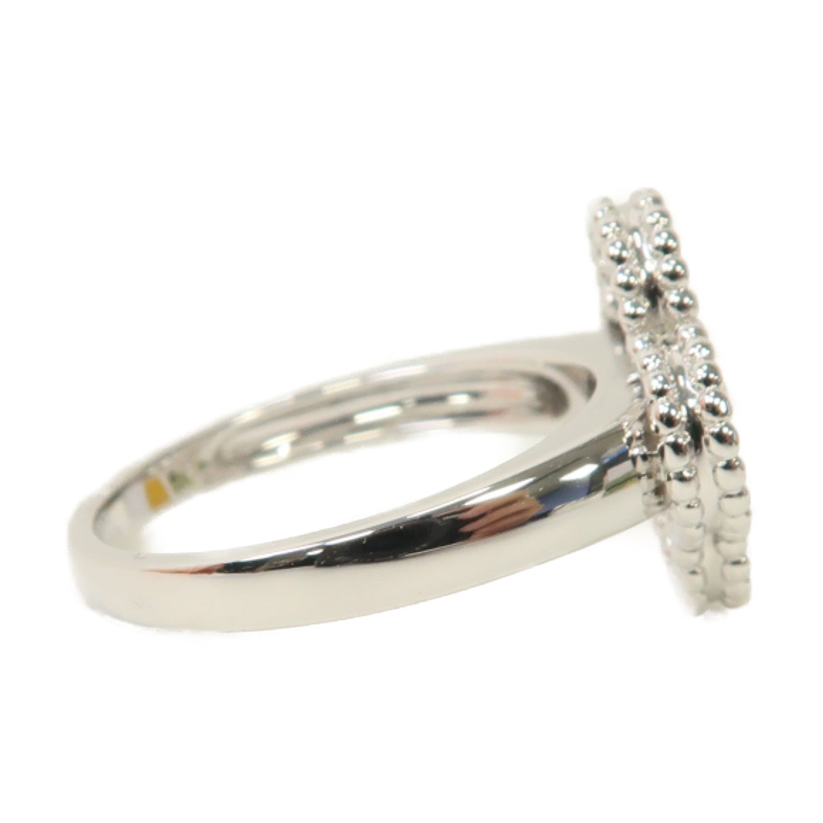 Van Cleef & Arpels 18K白金Alhambra Diamond Ring戒指US#6.5