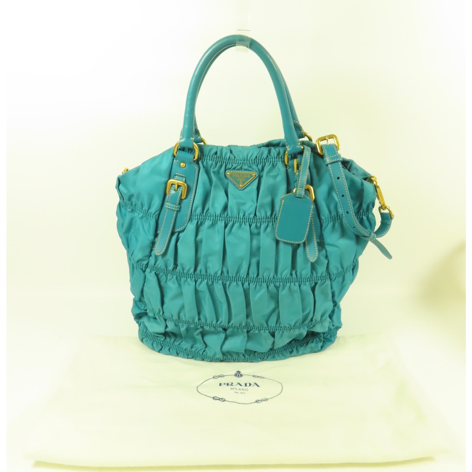 PRADA 尼龍Tessuto Gaufre金扣手挽肩背兩用袋