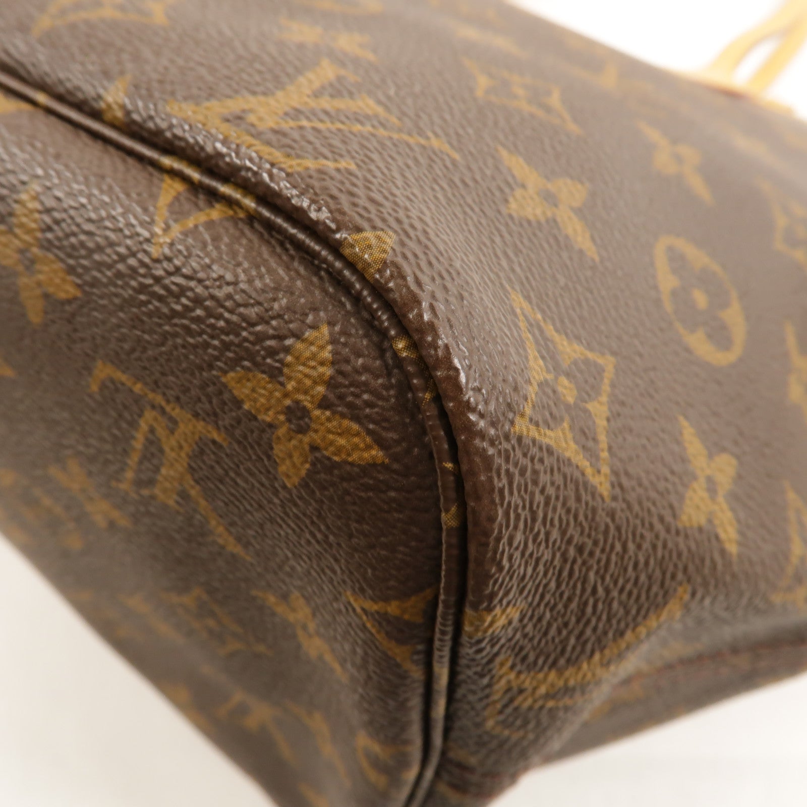 LOUIS VUITTON Monogram Neverfull MM金扣手挽袋