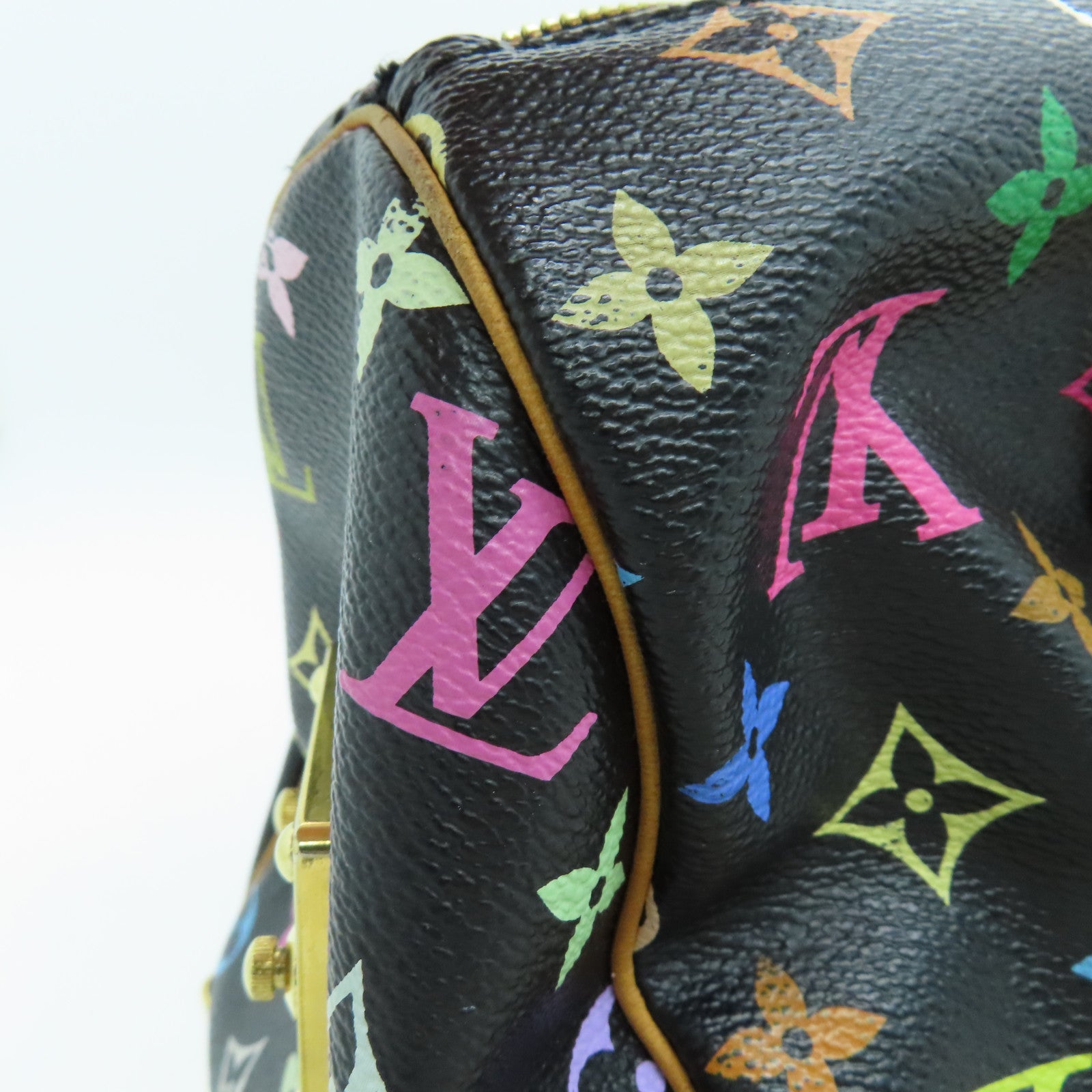 LOUIS VUITTON 【激減優惠】Monogram Multicolore Speedy 30金扣手挽袋黑色彩色