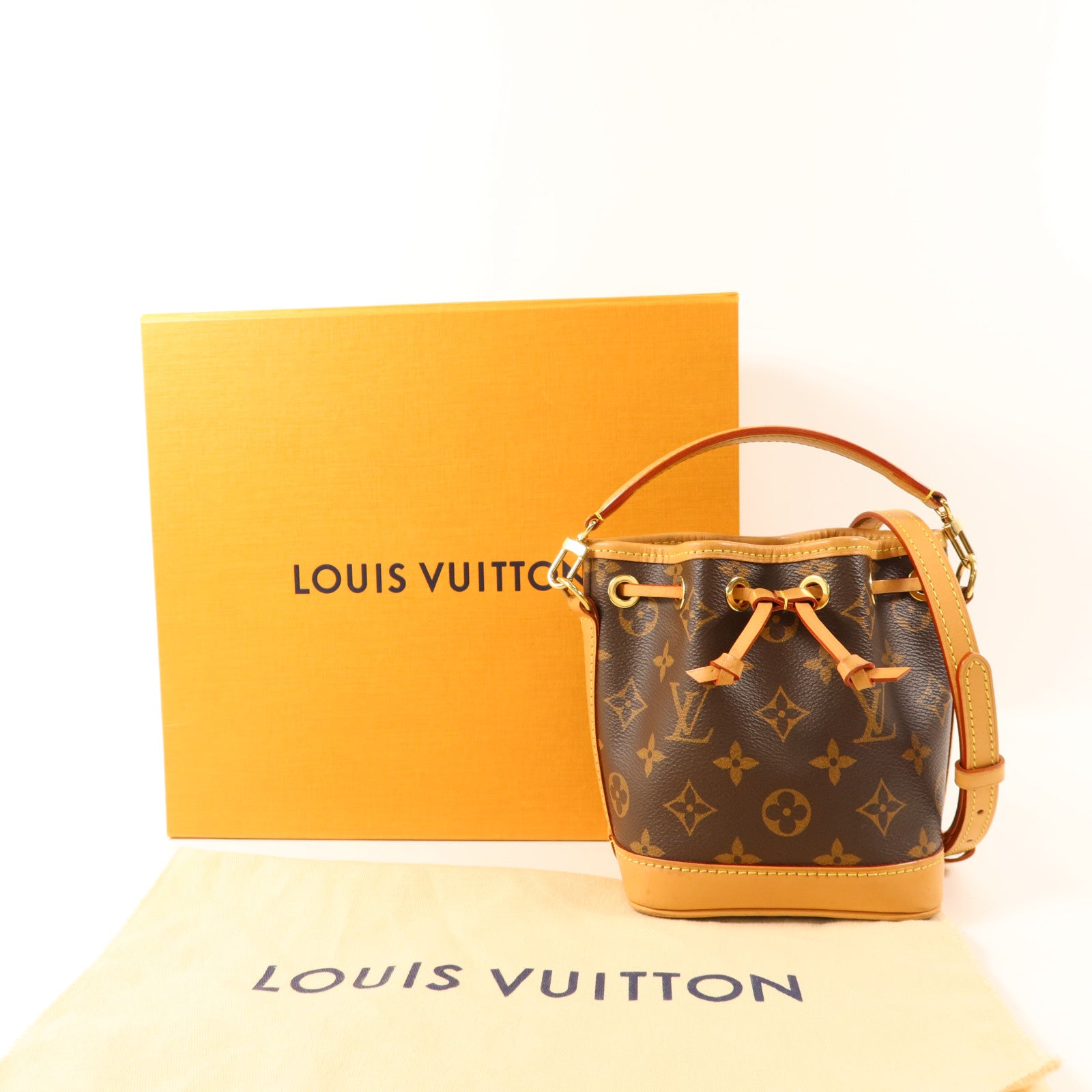LOUIS VUITTON Monogram Nano Noe金扣手挽肩背兩用袋