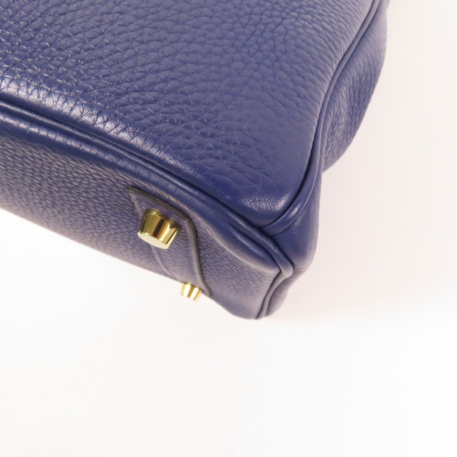 HERMES 【激減優惠】Clemence皮革Birkin 30金扣手挽袋Bleu Encre