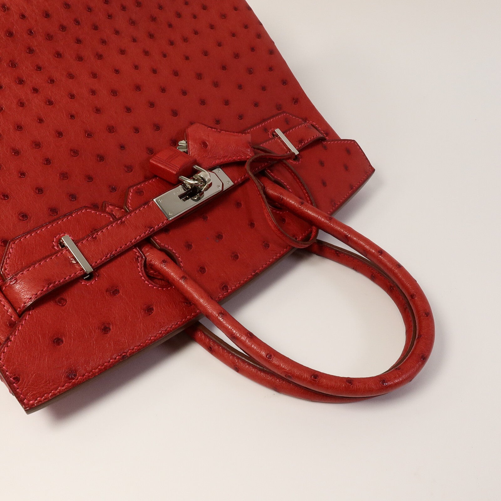 HERMES Ostrich皮革Birkin 30手挽袋Red