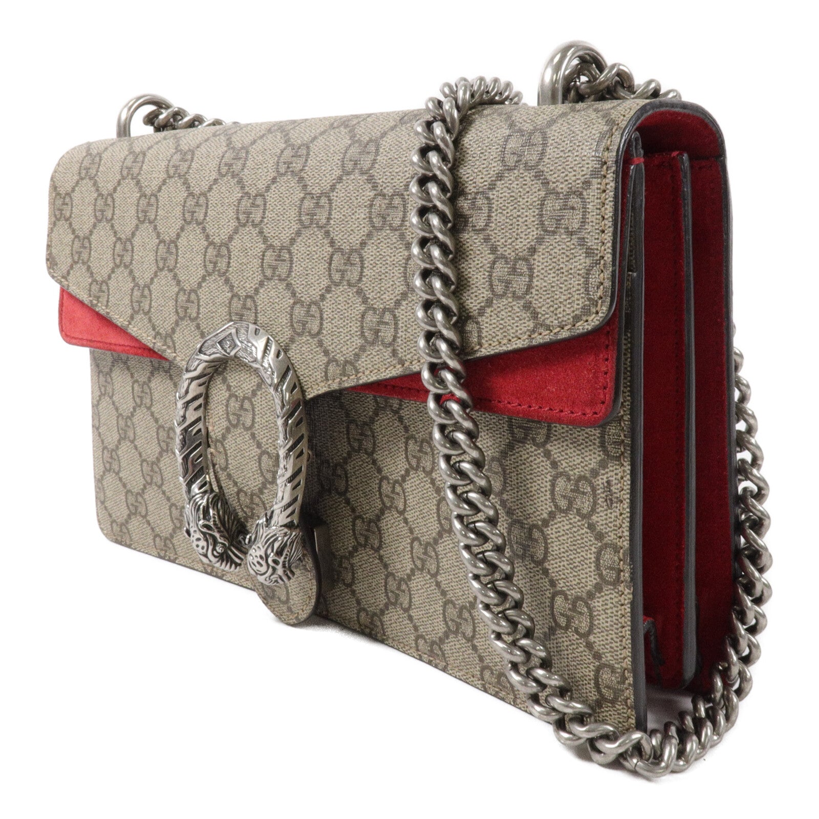 GUCCI 塗層帆布Dionysus GG鏈帶肩背袋