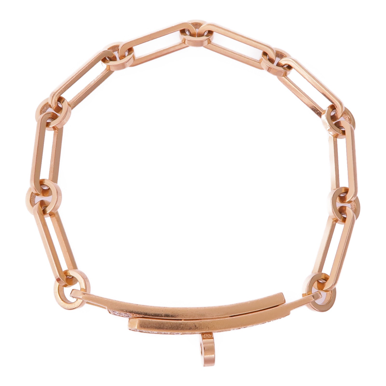 HERMES 18K玫瑰金Kelly Chaine Diamond Bracelet鑽石手鏈