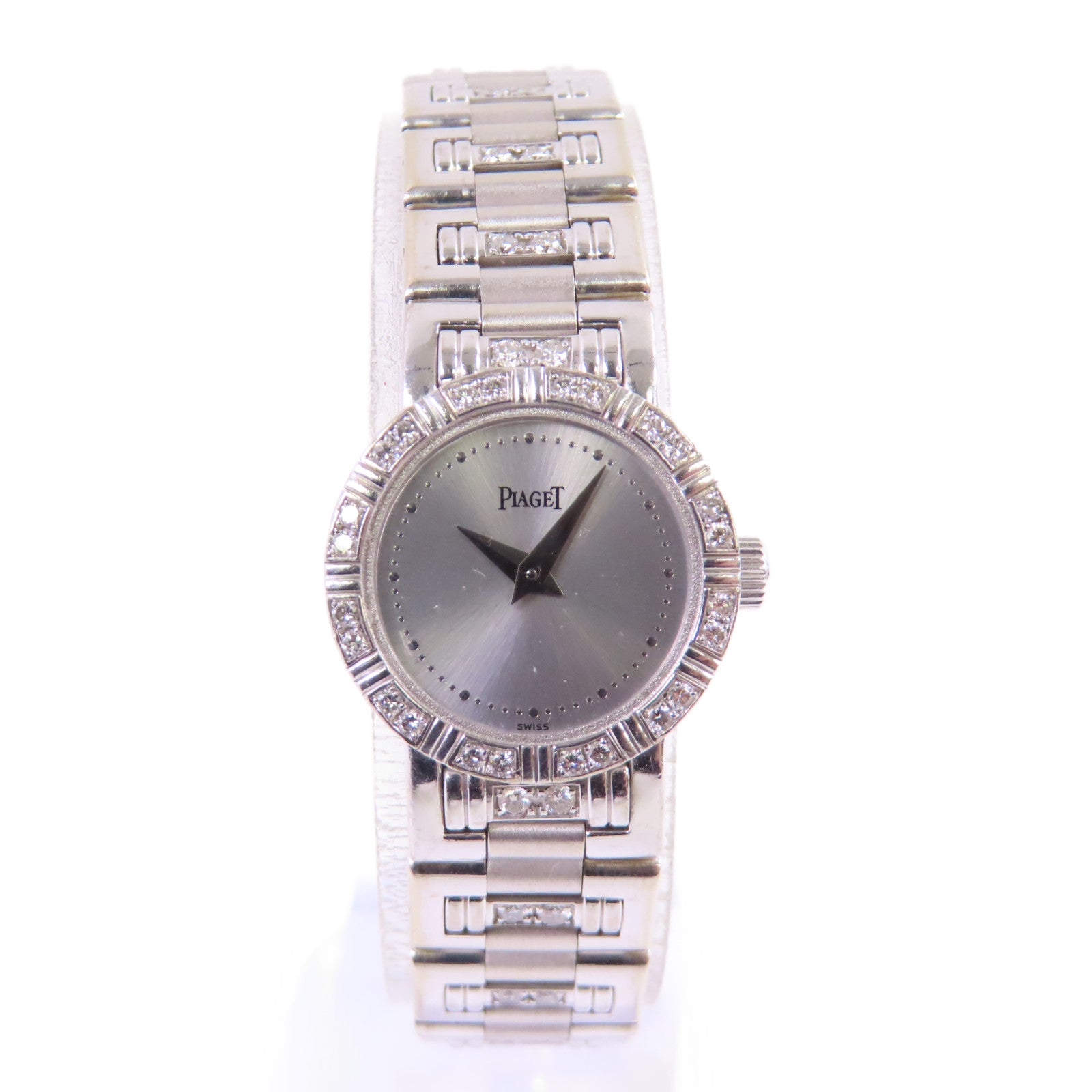 PIAGET Dancer Diamond Watch18K白金/鑽石石英機芯手錶銀色
