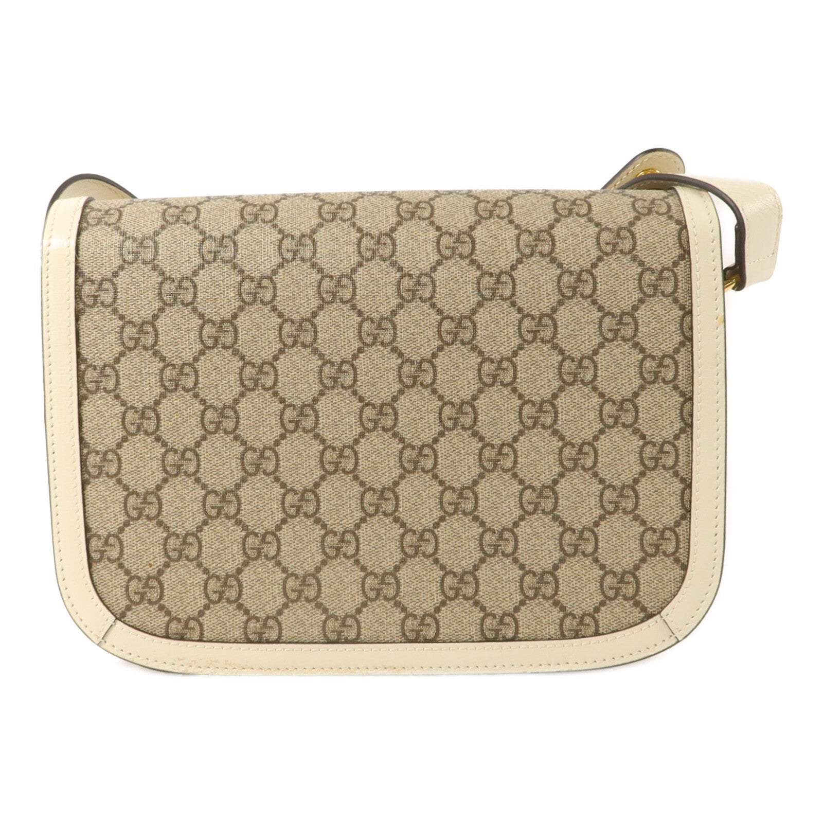 GUCCI 塗層帆布Horsebit 1955 Medium金扣肩背袋