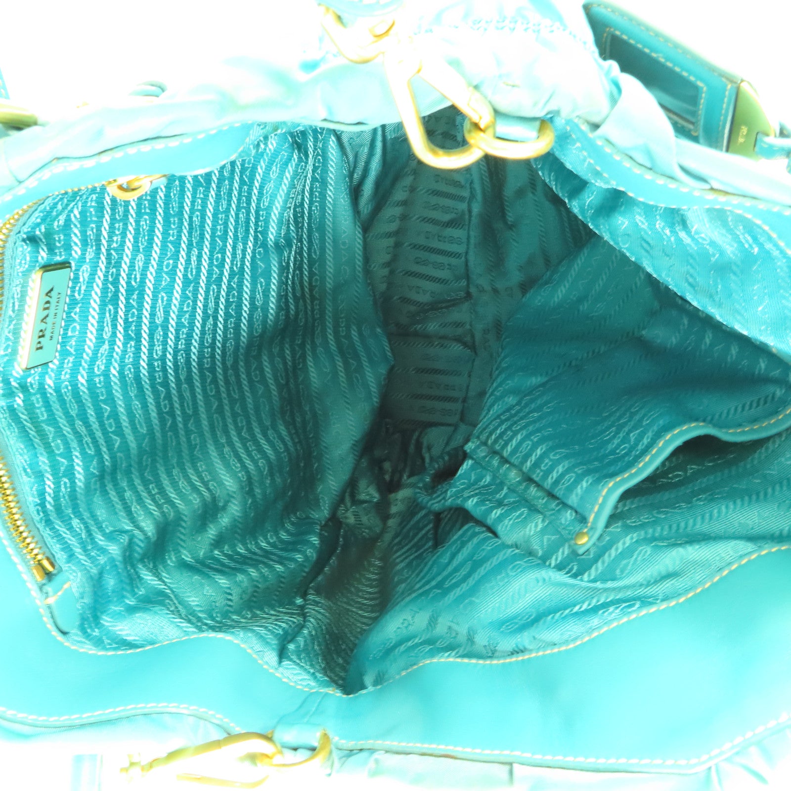 PRADA 尼龍Tessuto Gaufre金扣手挽肩背兩用袋