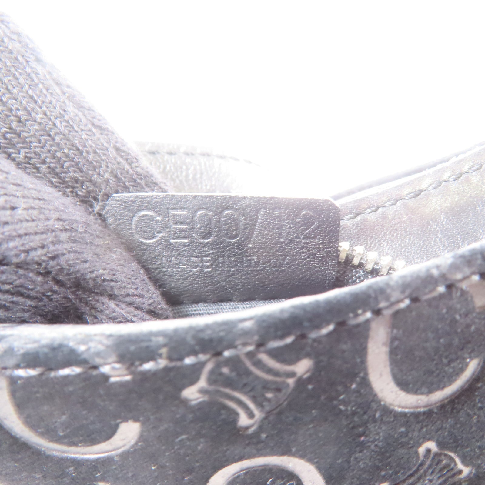 CELINE 麂皮皮革Shoulder bag銀扣肩背袋黑色