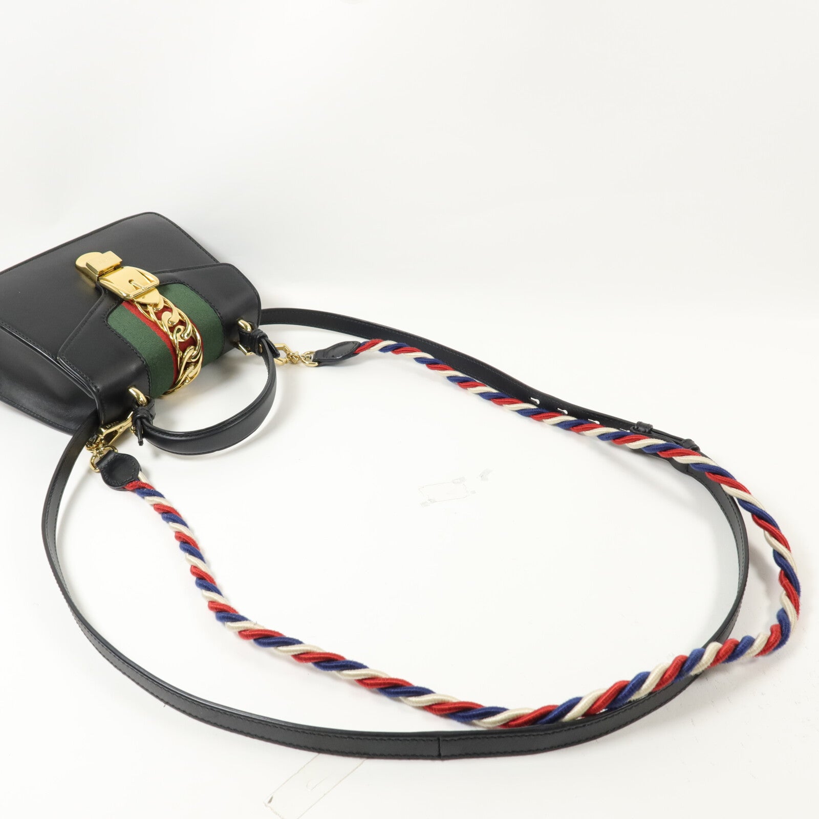 GUCCI 牛皮皮革Sylvie手挽肩背兩用袋