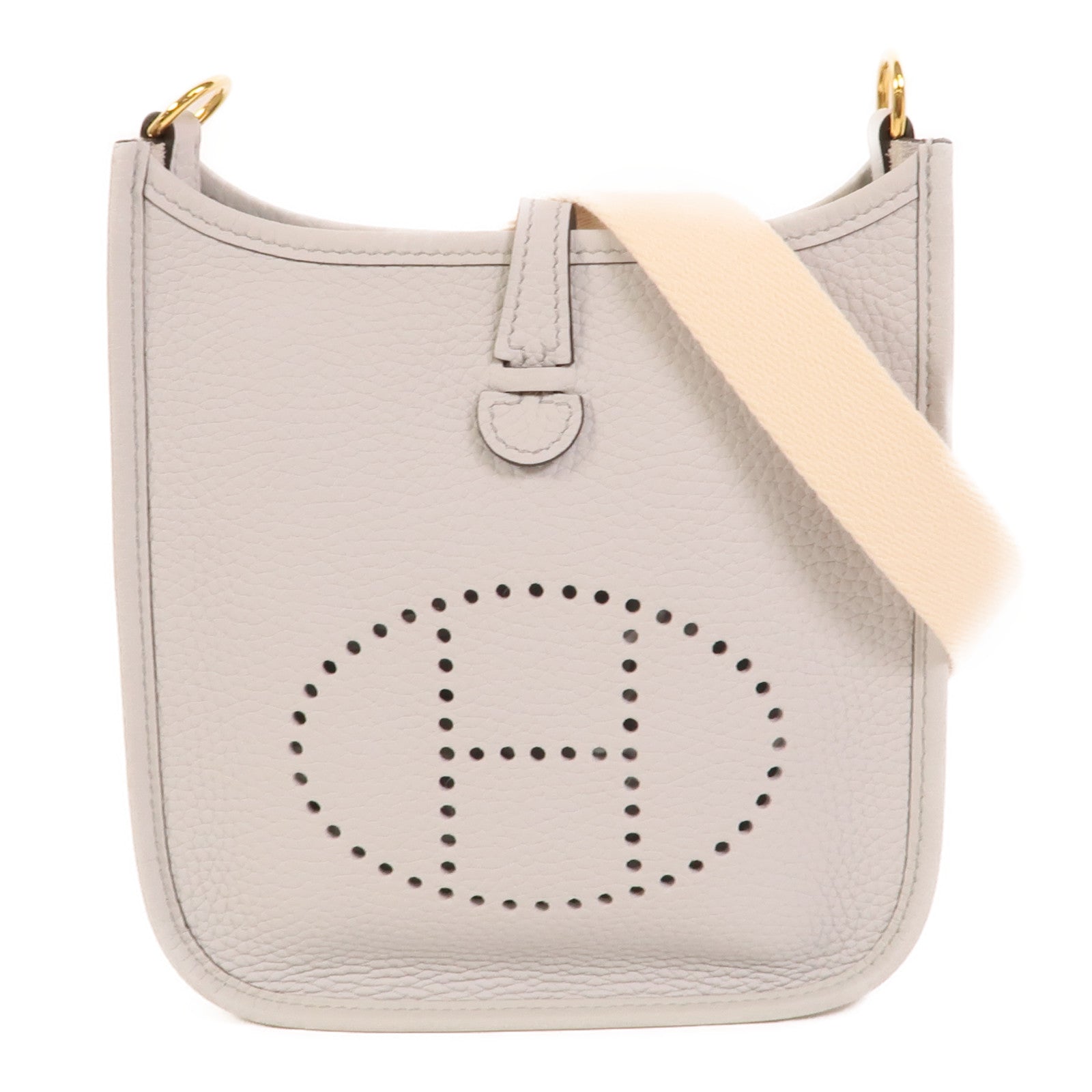 HERMES Clemence皮革Evelyne TPM肩背袋Bleu Glacier