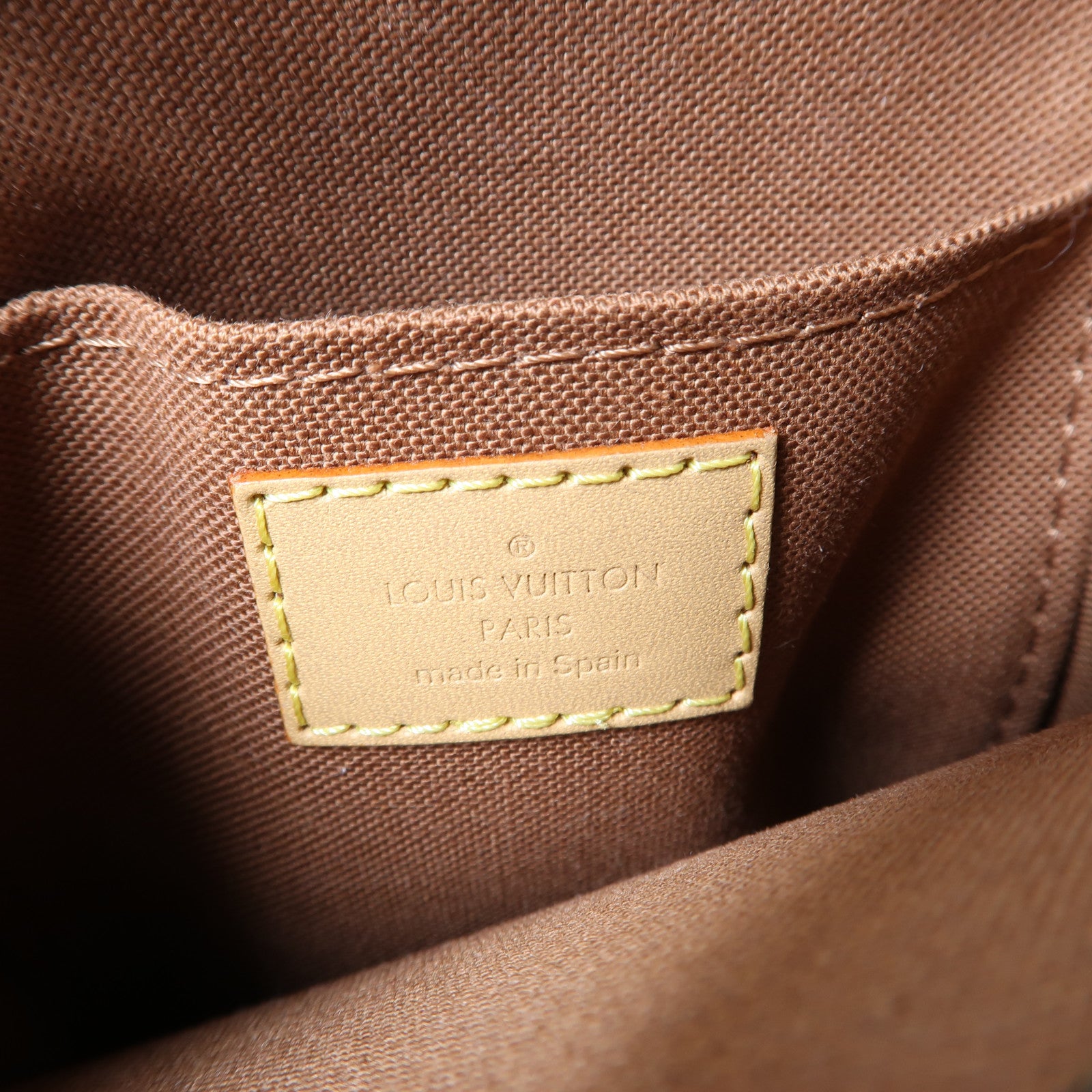 LOUIS VUITTON Monogram Petit Sac Plat金扣手挽肩背兩用袋啡色