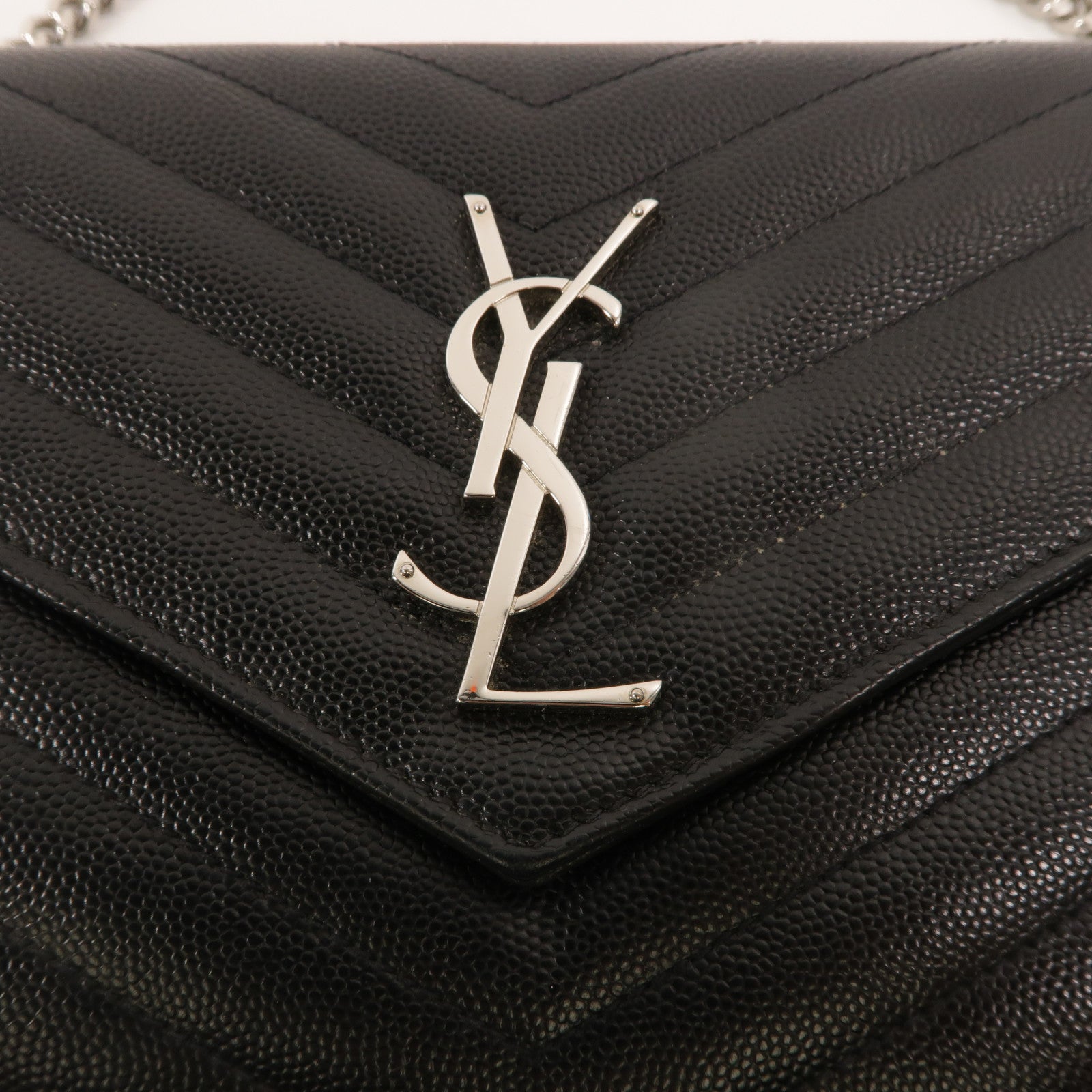 SAINT LAURENT 牛皮皮革Cassandre Chain Wallet鏈帶肩背袋