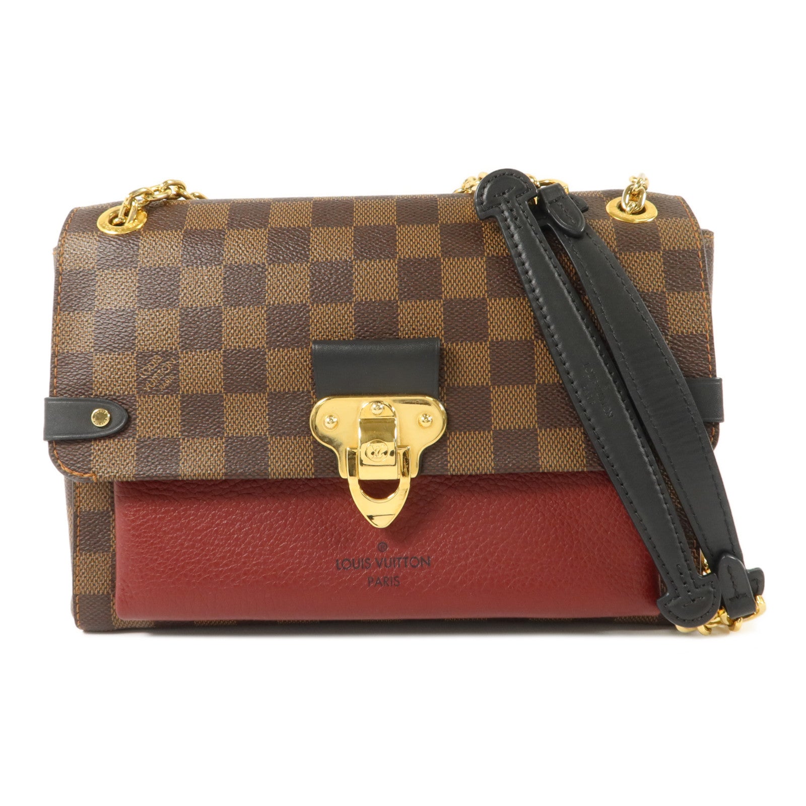 LOUIS VUITTON Damier Vavin PM金扣鏈帶肩背袋