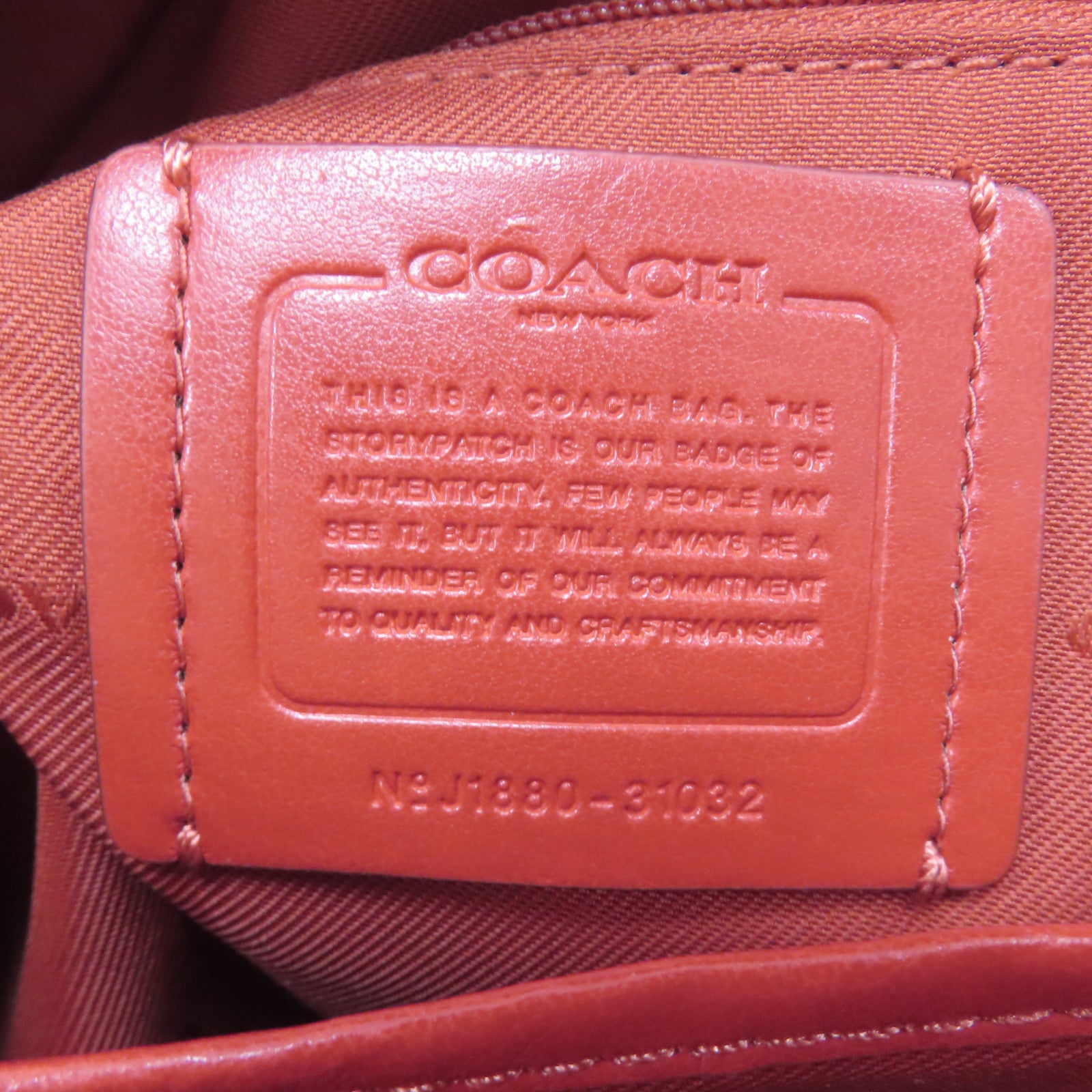COACH 牛皮皮革Backpack金扣背包紅色