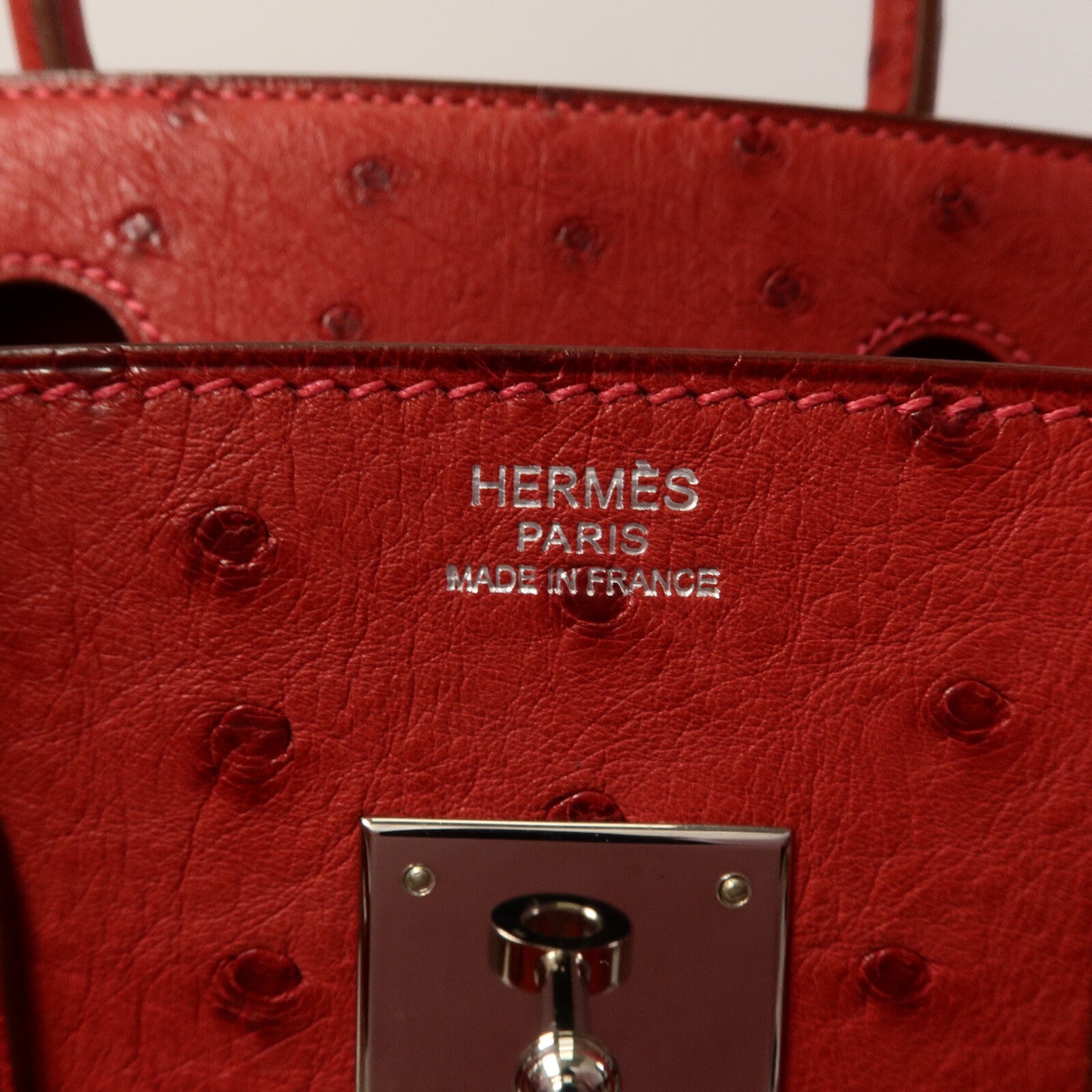 HERMES Ostrich皮革Birkin 30手挽袋Red