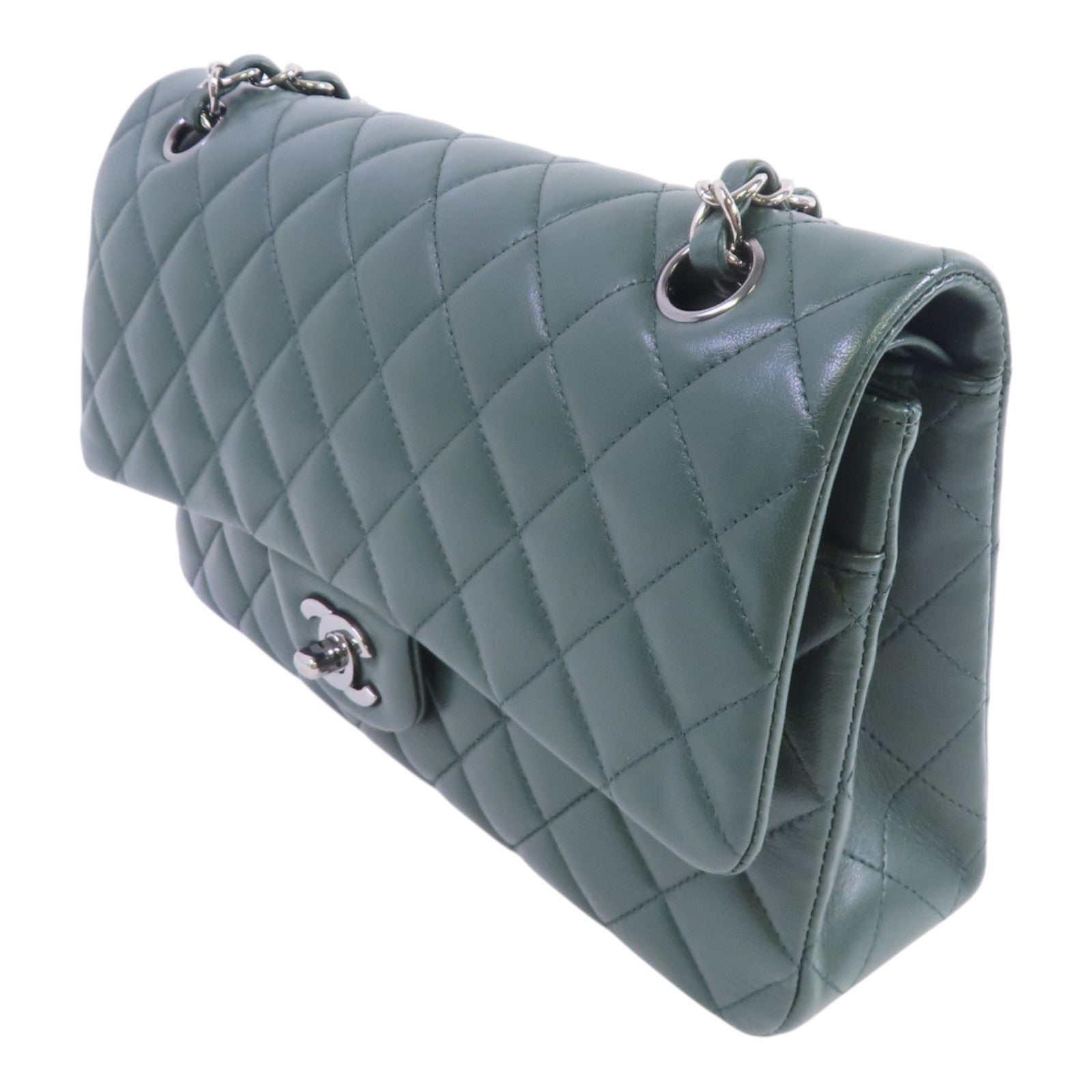 CHANEL 羊皮皮革Classic 25 Chain Shoulder Bag銀扣鏈帶肩背袋