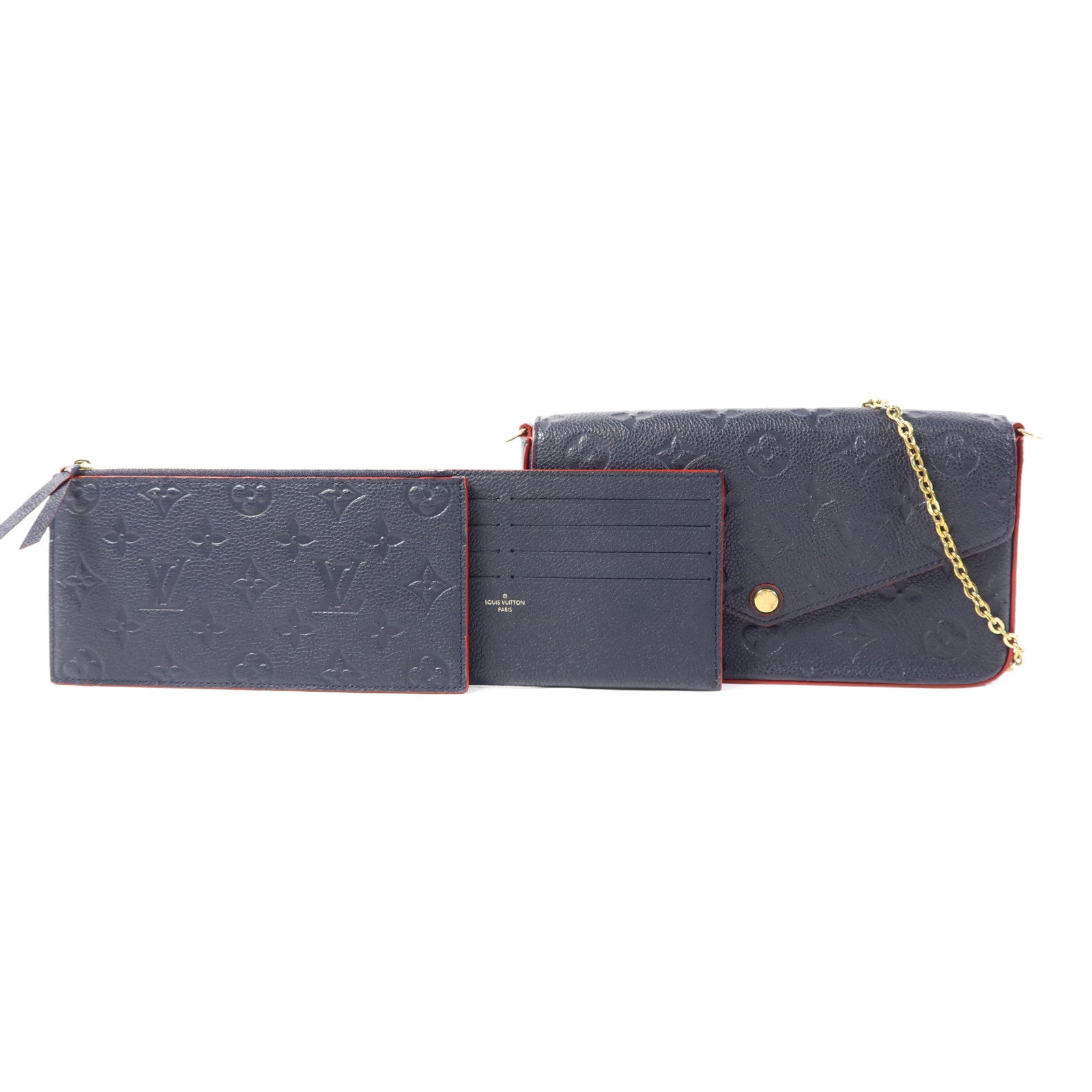 LOUIS VUITTON Monogram Empreinte Pochette Felicie金扣肩背袋