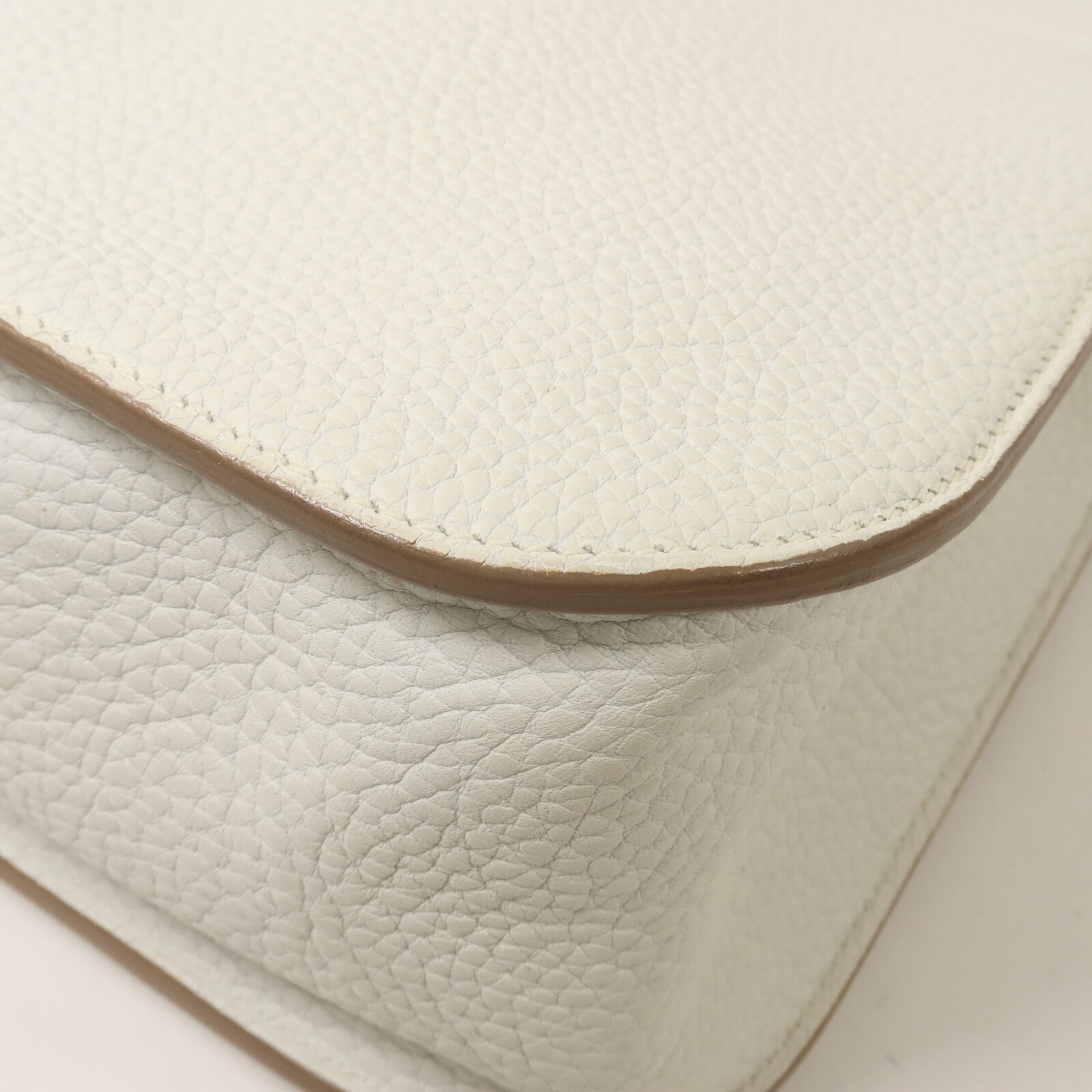 HERMES Clemence皮革Halzan 31手挽肩背兩用袋Blanc