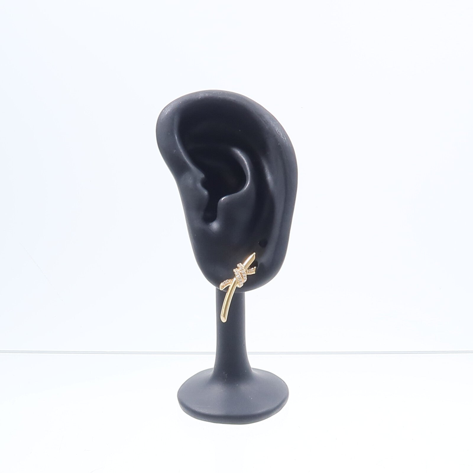 TIFFANY＆CO 18K玫瑰金Knot Earrings鑽石耳環