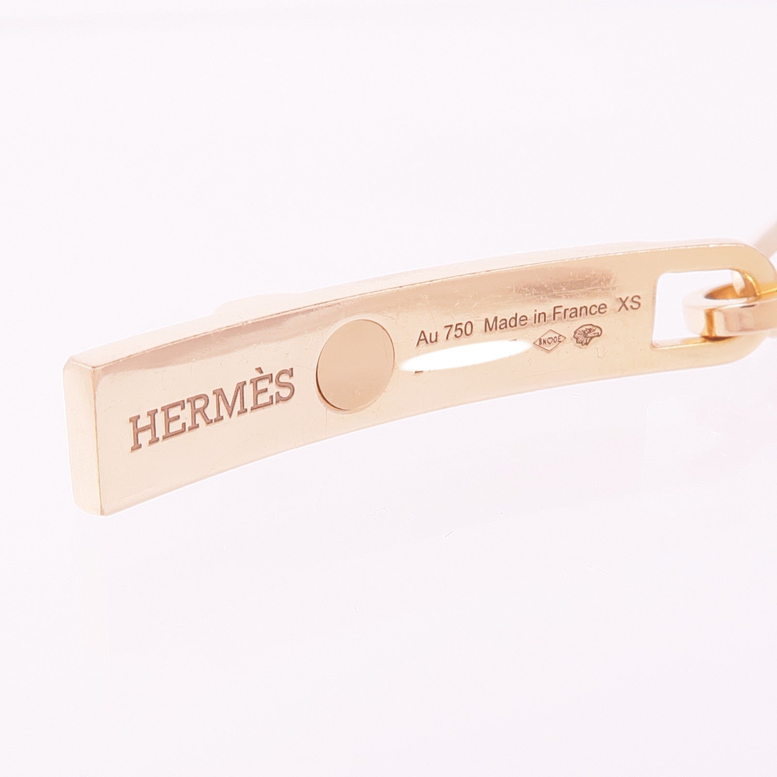 HERMES 18K玫瑰金Kelly Chaine Diamond Bracelet鑽石手鏈