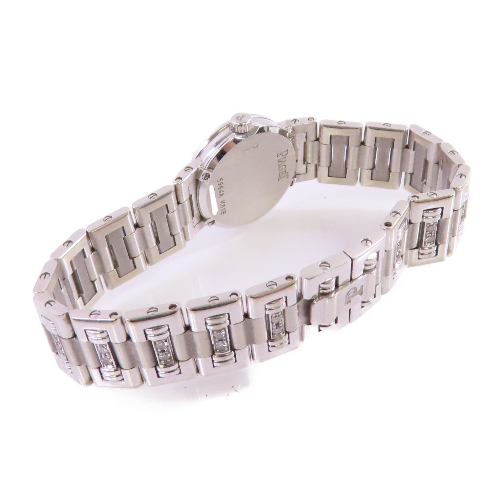 PIAGET Dancer Diamond Watch18K白金/鑽石石英機芯手錶銀色