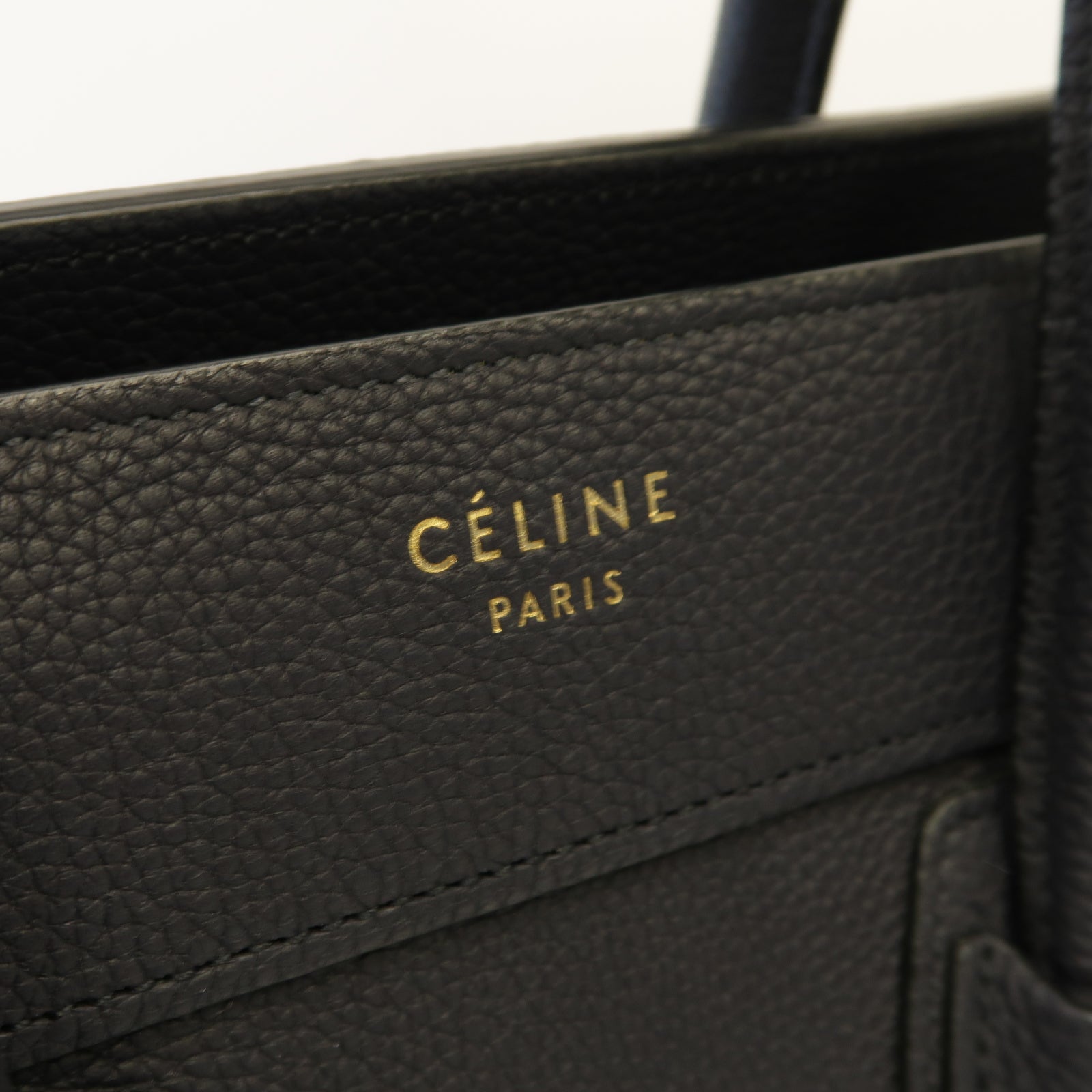 CELINE 牛皮皮革Luggage Bag金扣手挽袋深藍色