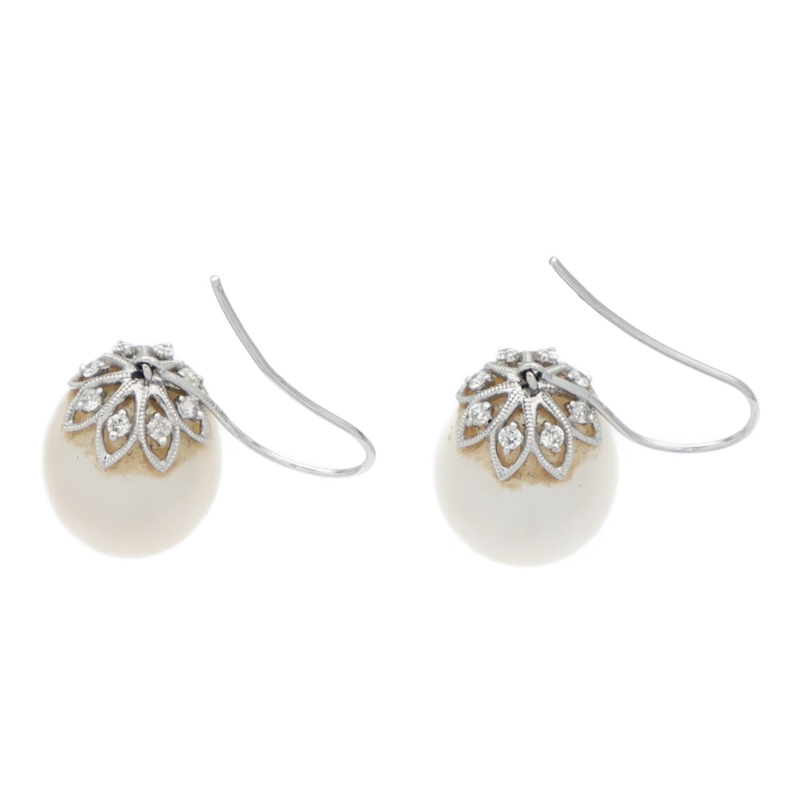JEWELRY 18K白金Pearl Diamond Earrings珍珠鑽石耳環