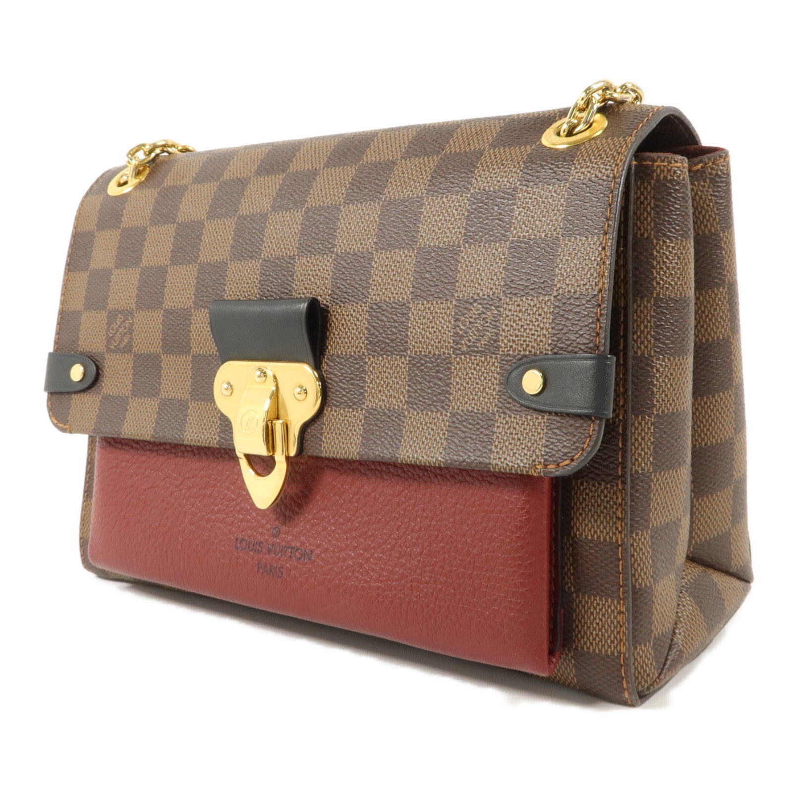 LOUIS VUITTON Damier Vavin PM金扣鏈帶肩背袋