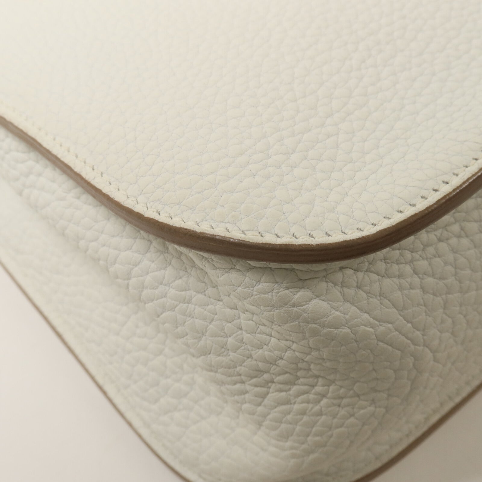 HERMES Clemence皮革Halzan 31手挽肩背兩用袋Blanc