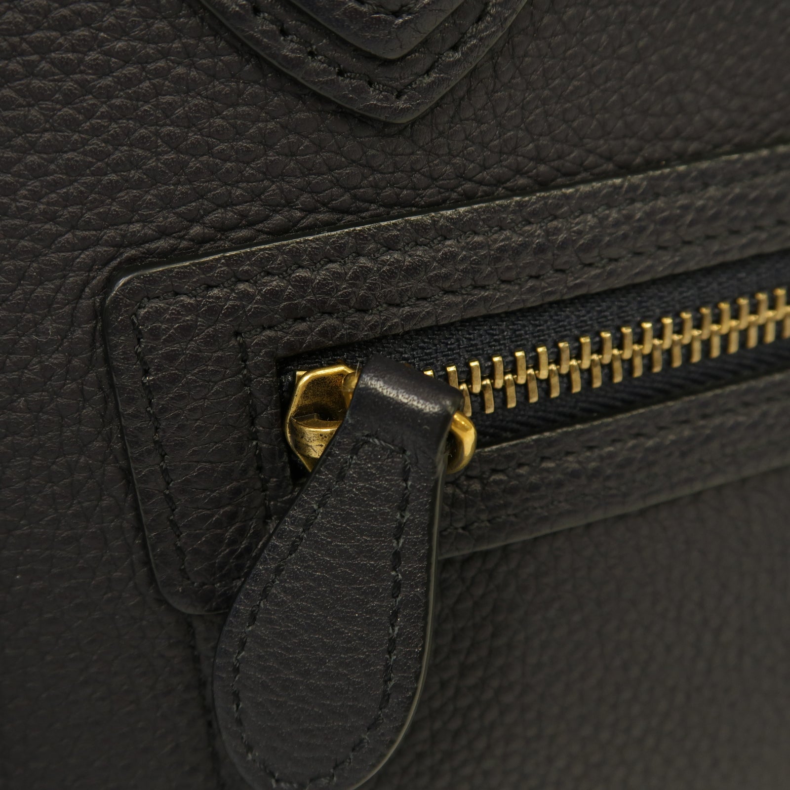 CELINE 牛皮皮革Luggage Bag金扣手挽袋深藍色