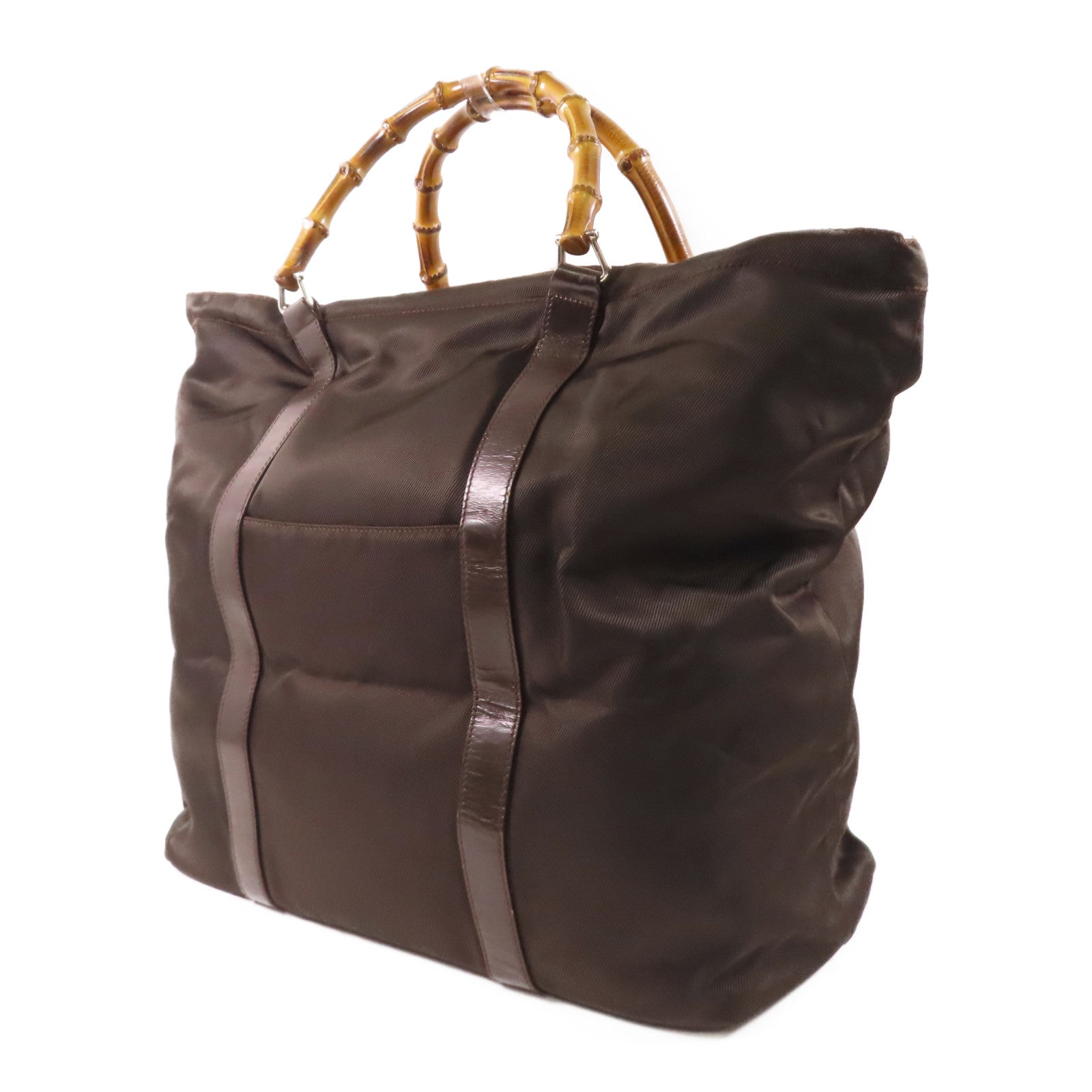 GUCCI GG SHW Tote Bag Nylon Brown