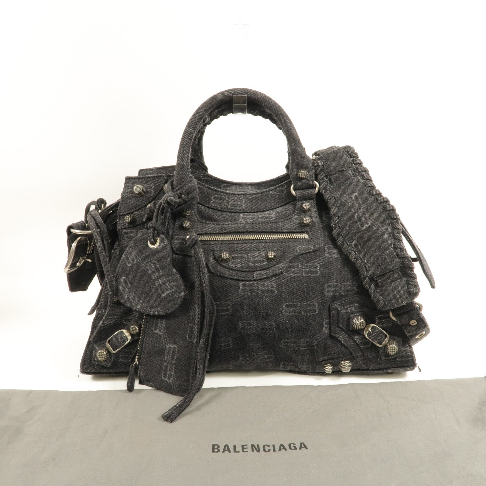 BALENCIAGA Denim Neo Cagole City手挽肩背兩用袋