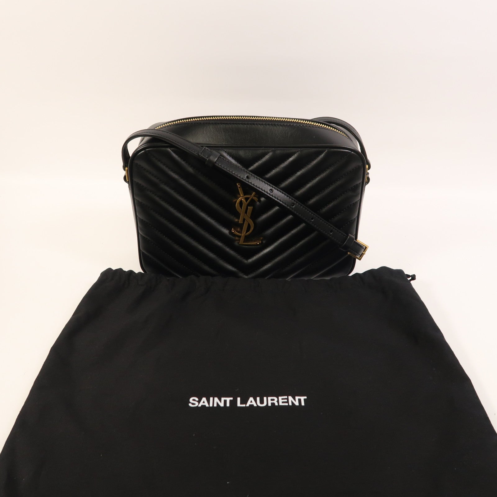 SAINT LAURENT 牛皮皮革Lou Camera Bag金扣肩背袋
