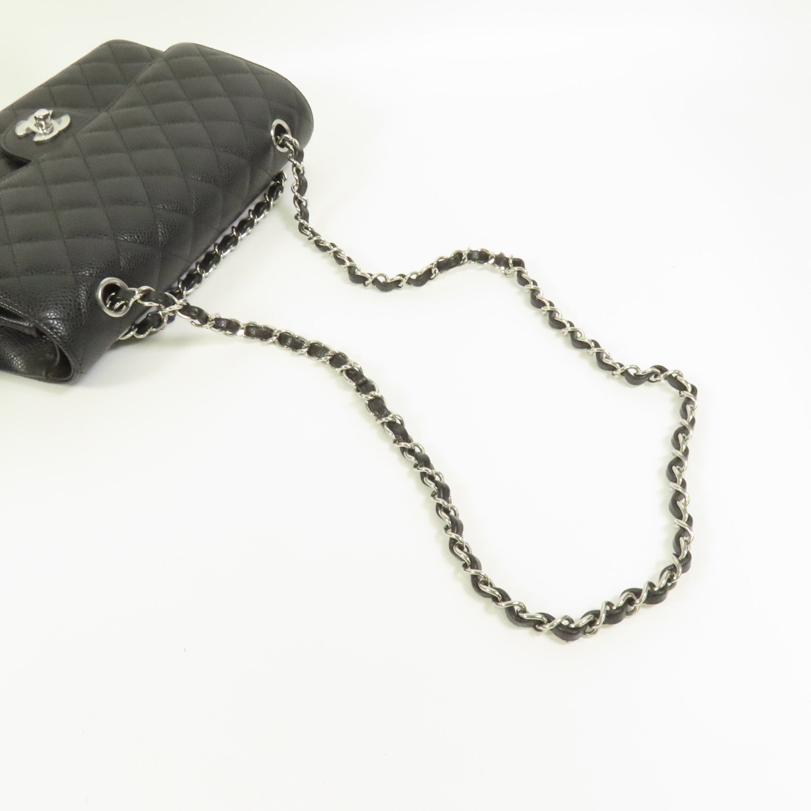 CHANEL 牛皮皮革Classic 25銀扣鏈帶肩背袋