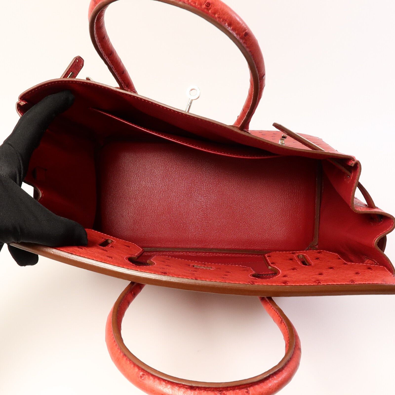 HERMES Ostrich皮革Birkin 30手挽袋Red