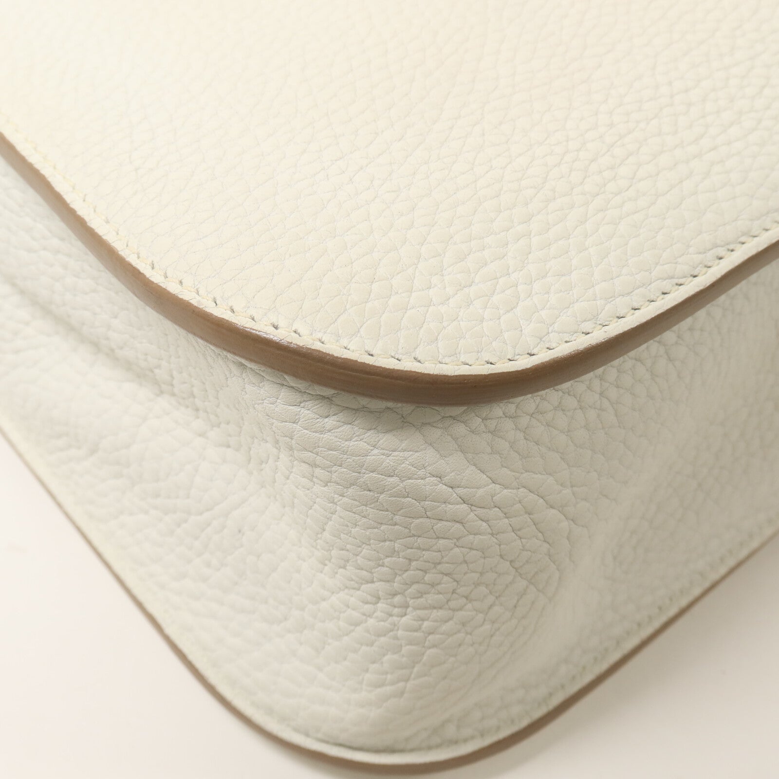 HERMES Clemence皮革Halzan 31手挽肩背兩用袋Blanc