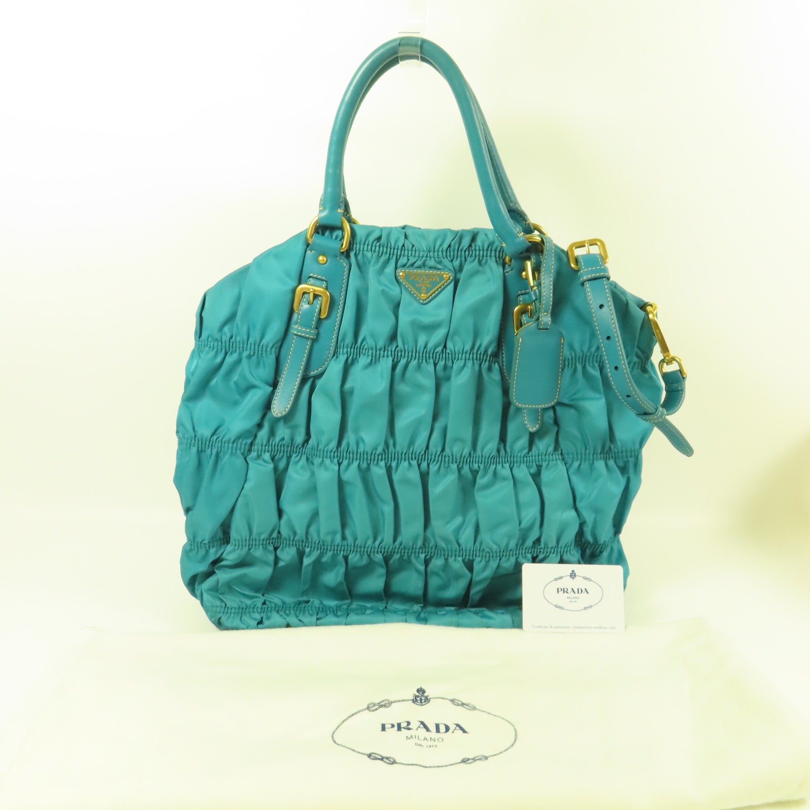 PRADA 尼龍Tessuto Gaufre金扣手挽肩背兩用袋