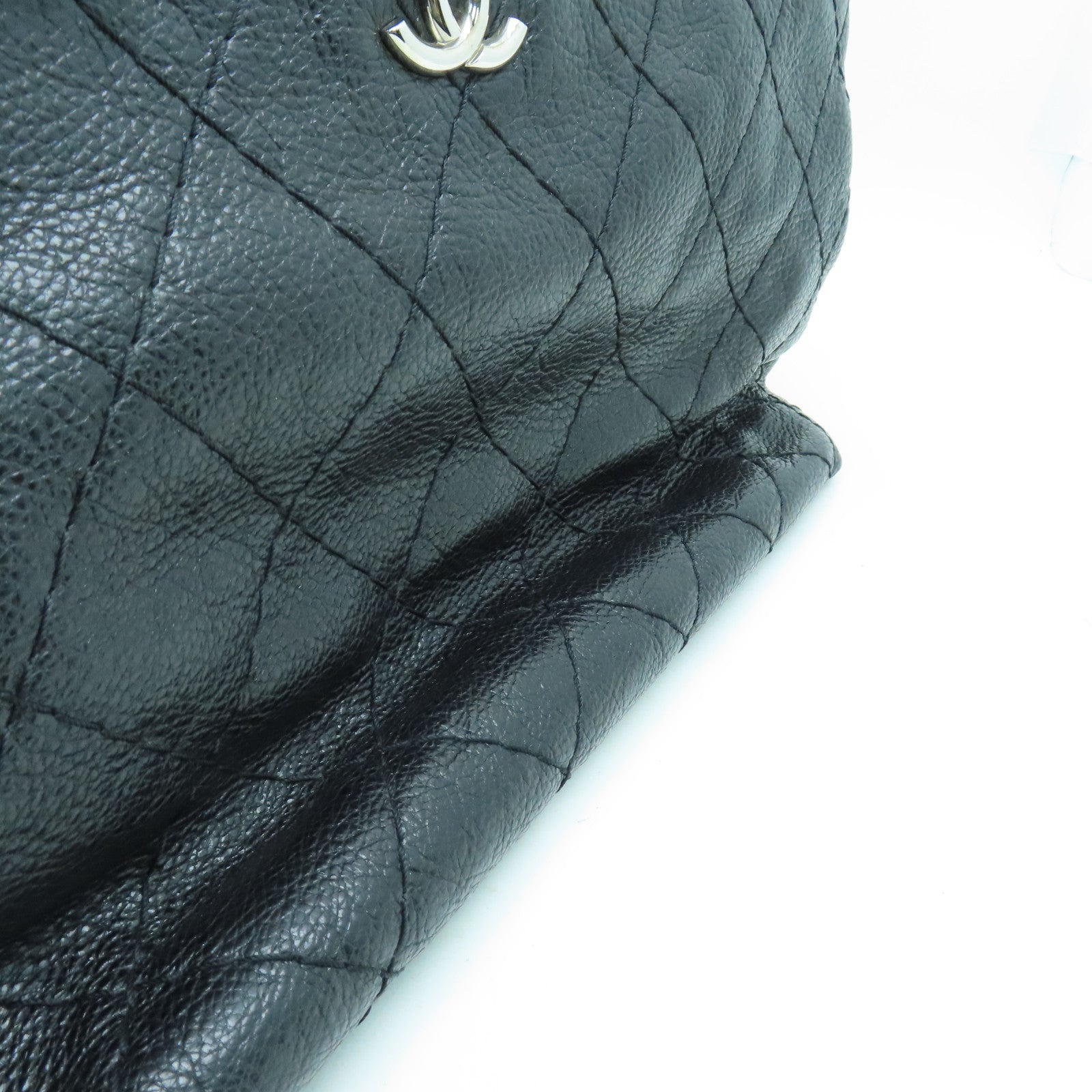 CHANEL 【激減優惠】菱格菱格Shoulder Bag銀扣肩背袋黑色