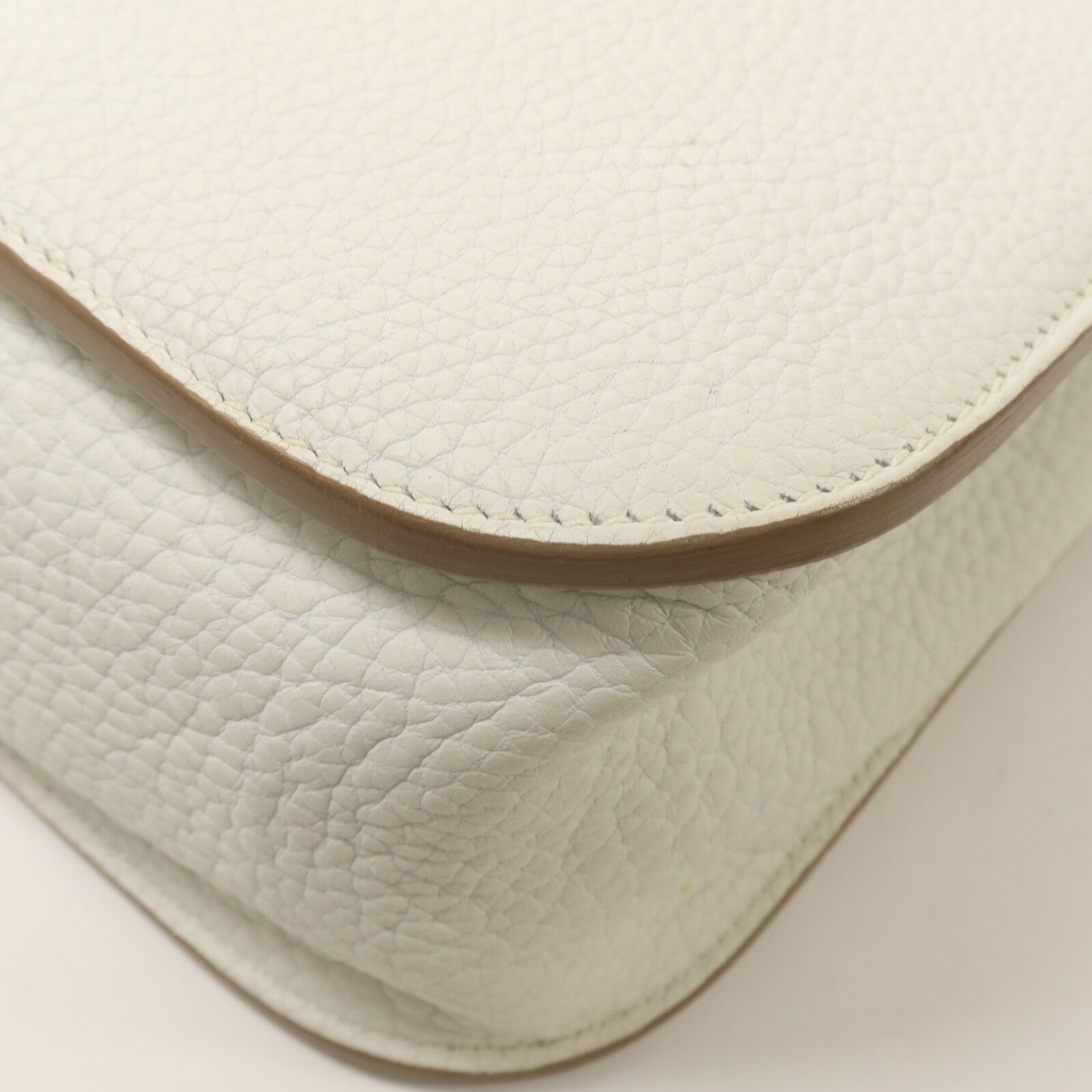 HERMES Clemence皮革Halzan 31手挽肩背兩用袋Blanc