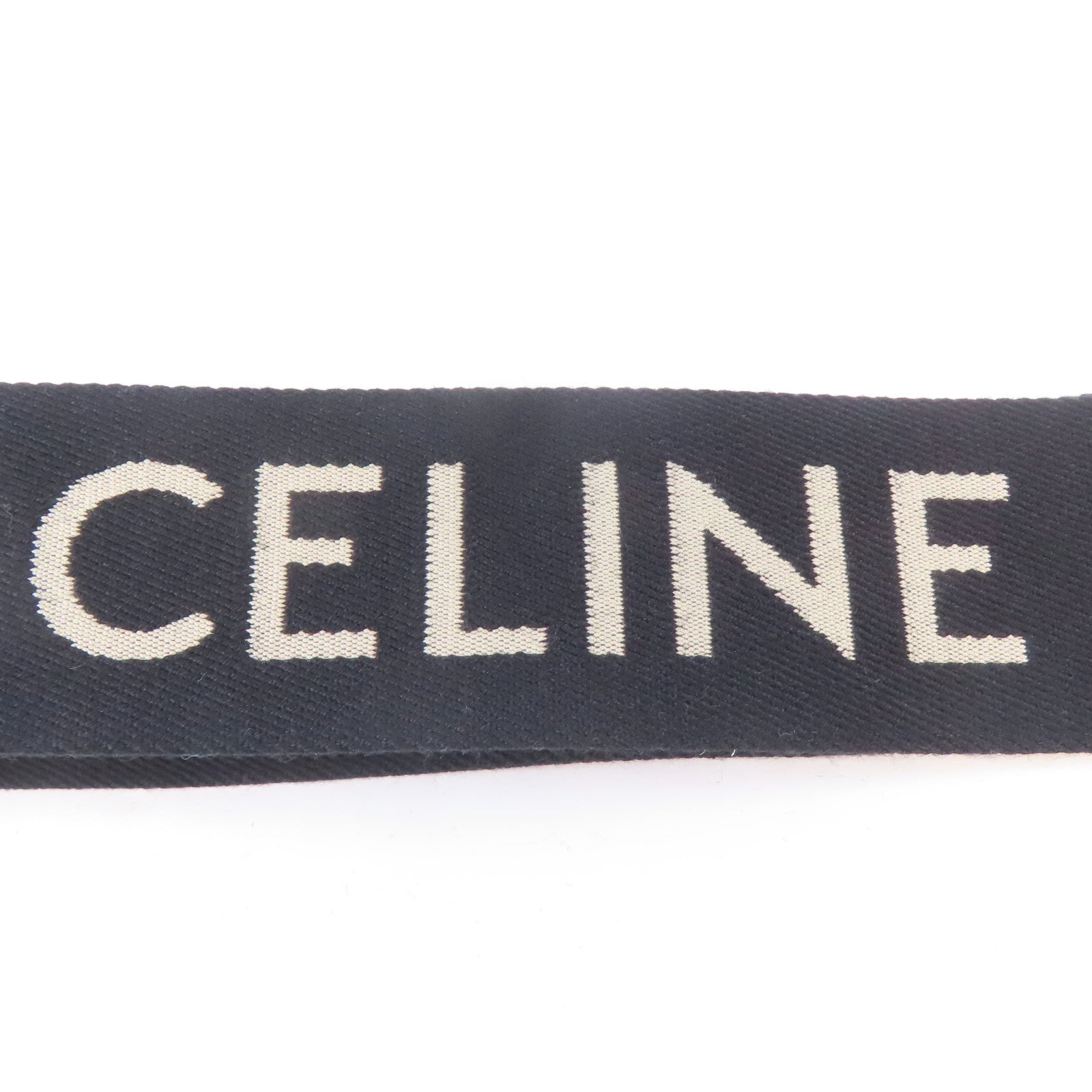 CELINE 帆布Shoulder Strap金扣肩背帶黑色