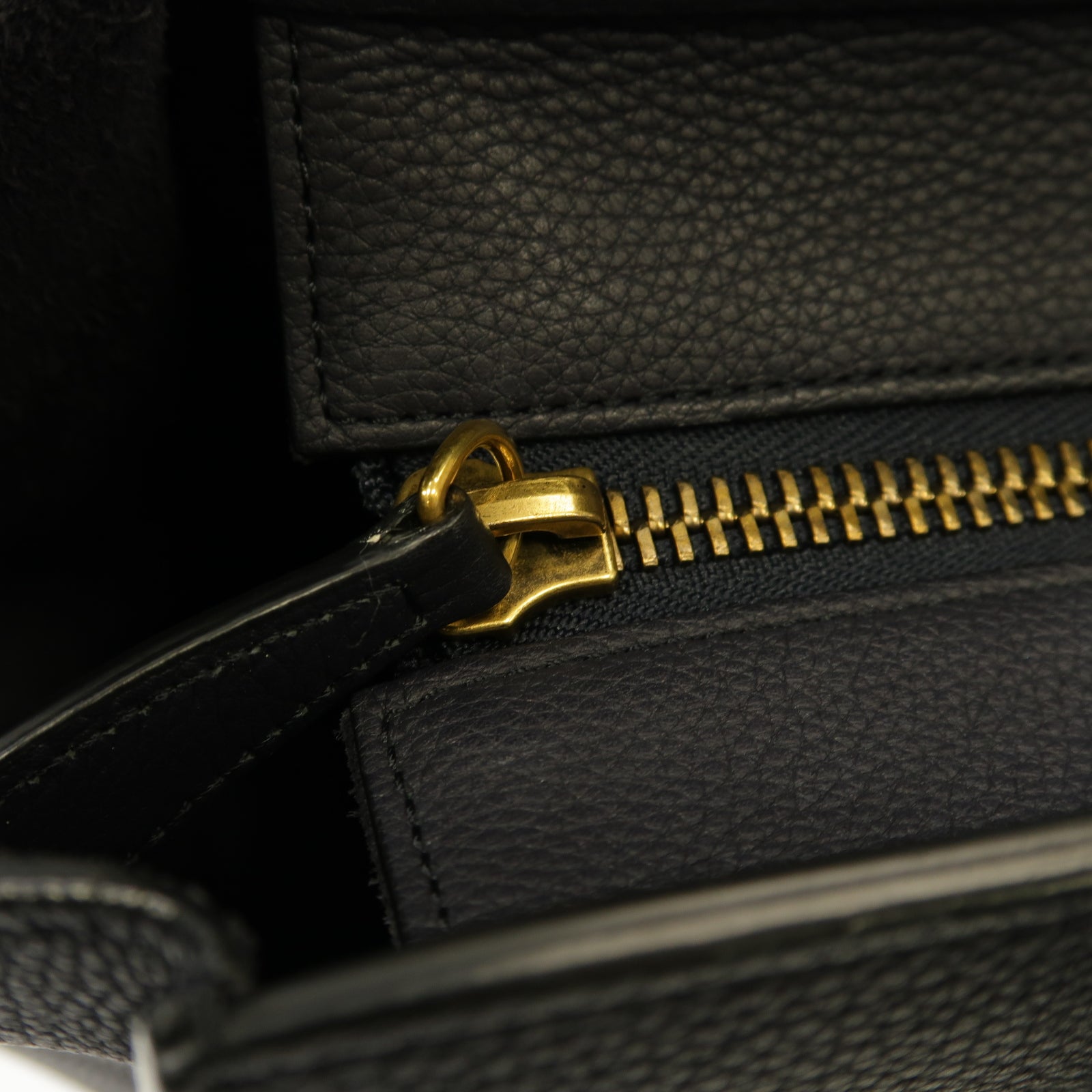 CELINE 牛皮皮革Luggage Bag金扣手挽袋深藍色