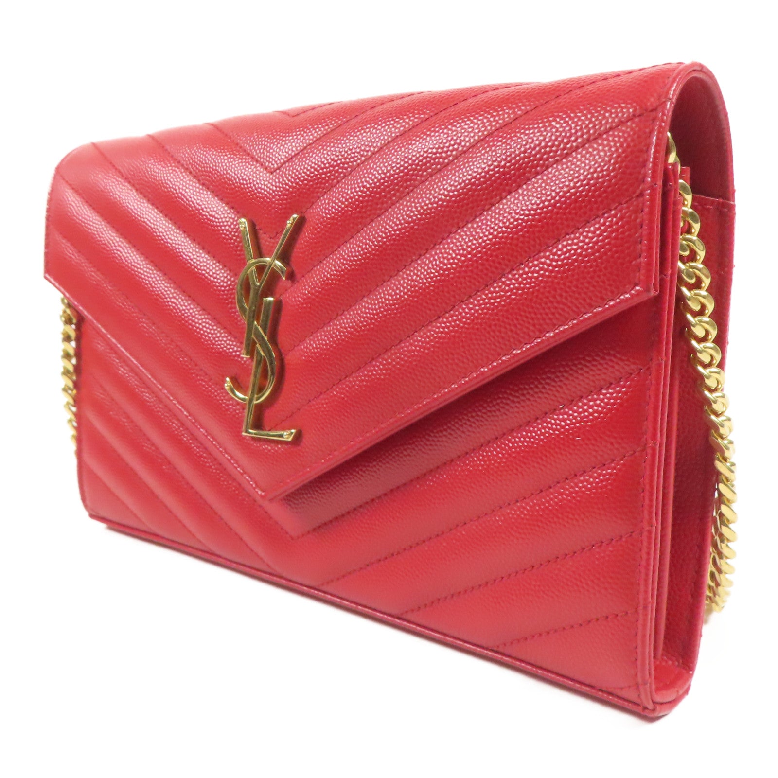 SAINT LAURENT 牛皮皮革Cassandra Classic金扣鏈帶肩背袋