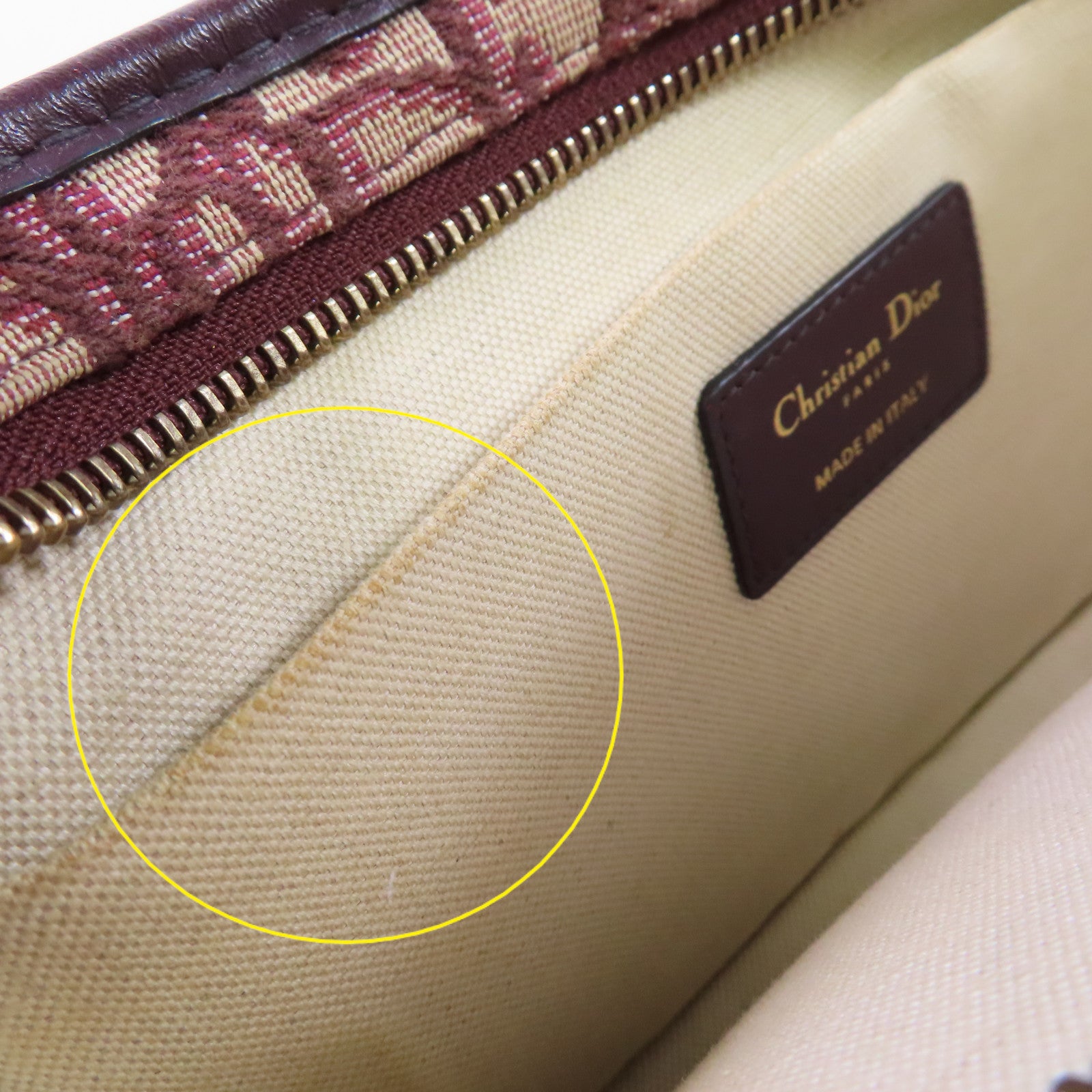 Dior Oblique帆布Clutch Bag金扣手拿包酒紅色