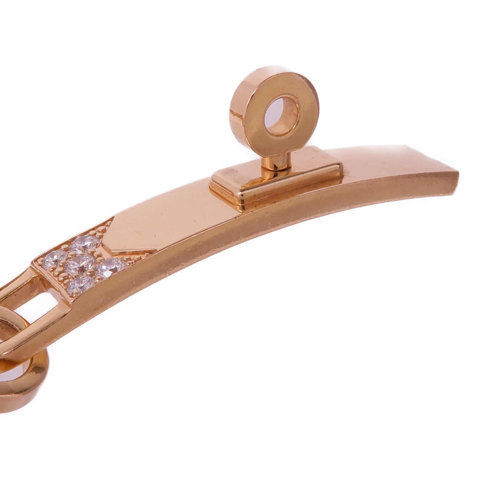 HERMES 18K玫瑰金Kelly Chaine Diamond Bracelet鑽石手鏈