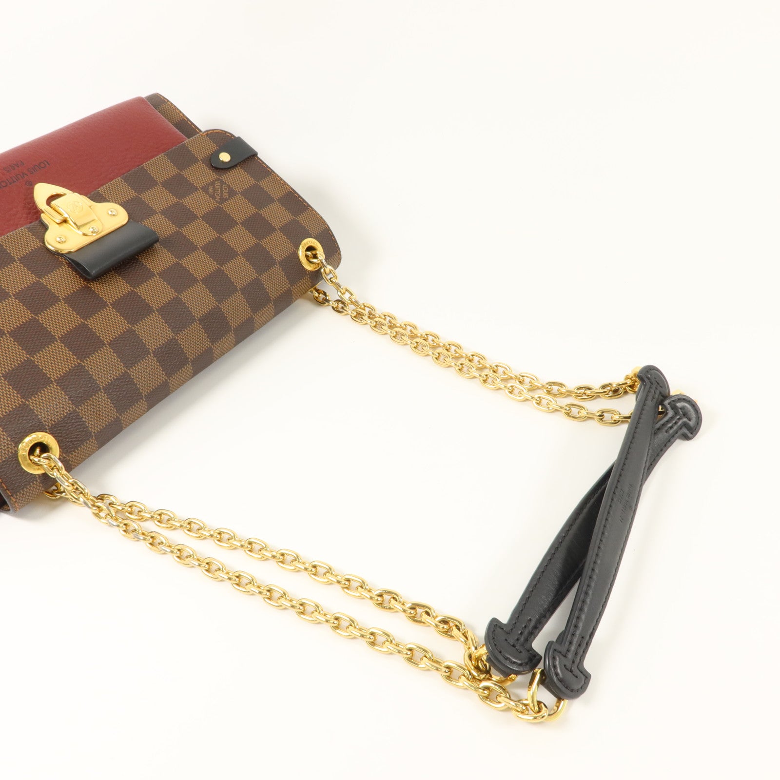 LOUIS VUITTON Damier Vavin PM金扣鏈帶肩背袋